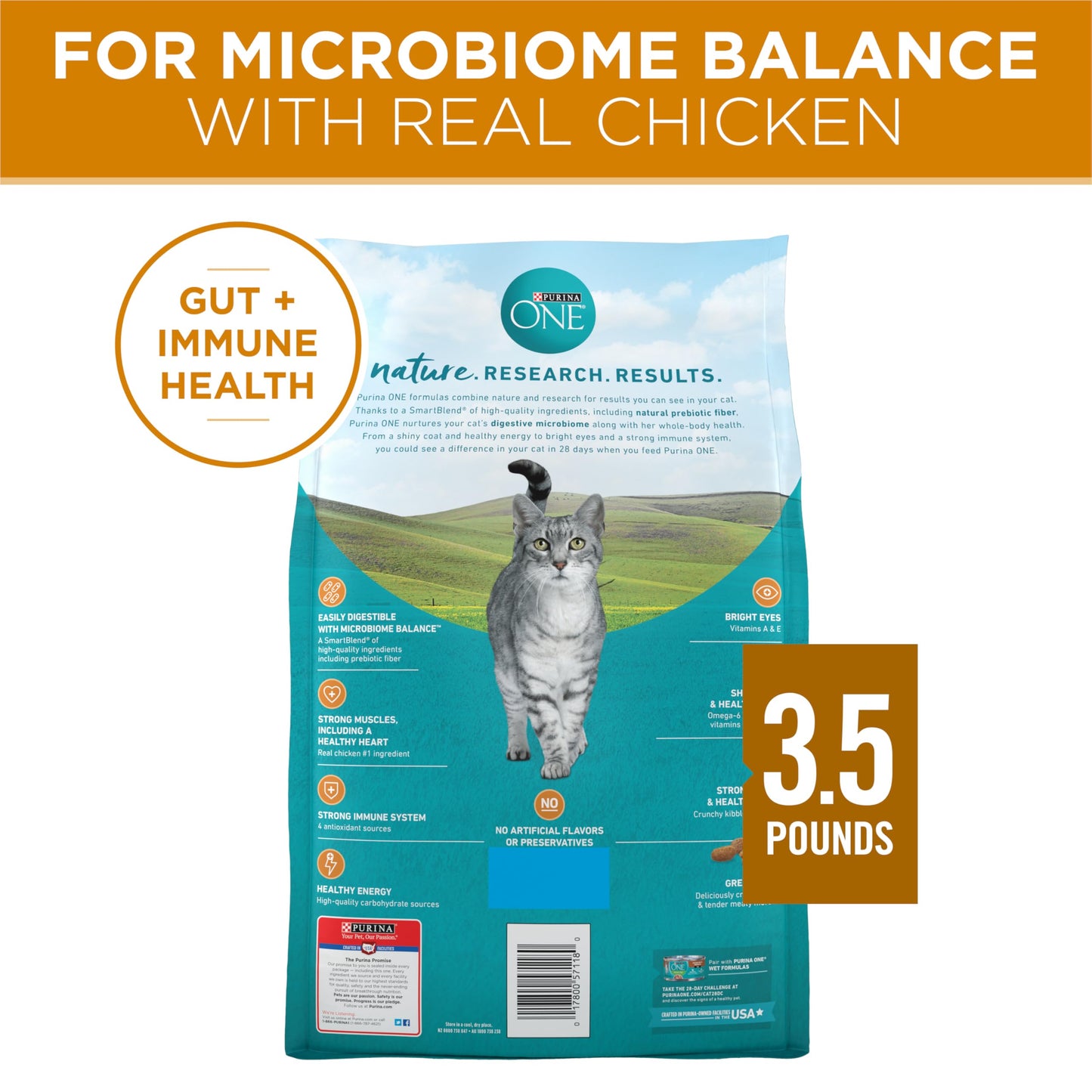 Purina ONE Natural Dry Cat Food, Tender Selects Blend With Real Chicken - 22 lb. Bag