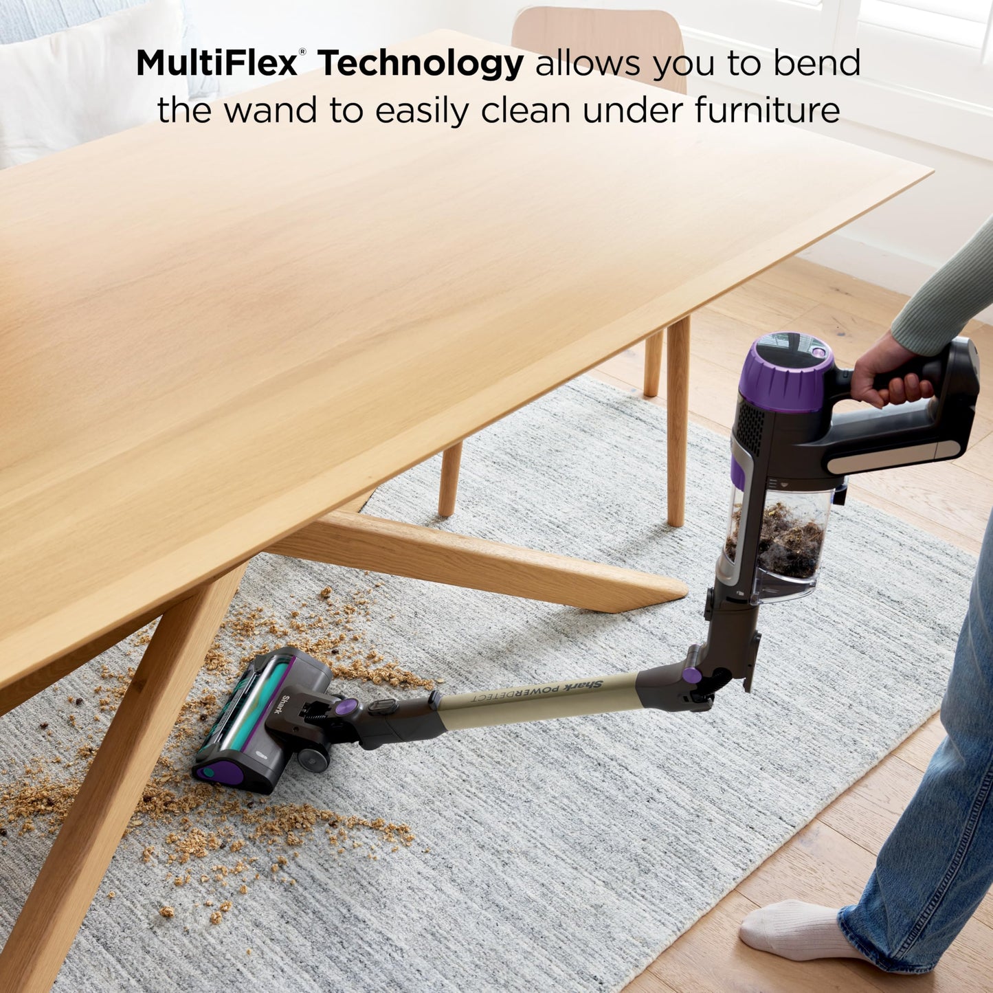 Shark PowerDetect Cordless Stick Vacuum, Powerful Suction, HEPA Filtration, Carpet & Hard Floor, Portable, Stick Vacuum for Pet Hair, Java Ice Blue, IP1255
