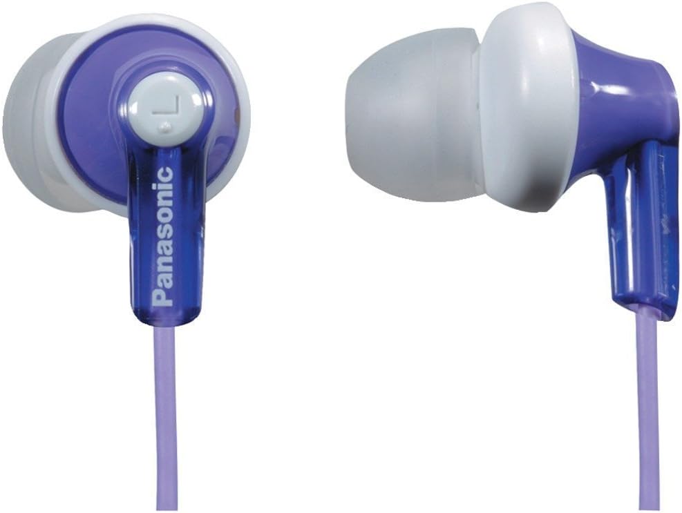 Panasonic ErgoFit Wired Earbuds, In-Ear Headphones with Dynamic Crystal-Clear Sound and Ergonomic Custom-Fit Earpieces (S/M/L), 3.5mm Jack for Phones and Laptops, No Mic - RP-HJE120-K (Black)