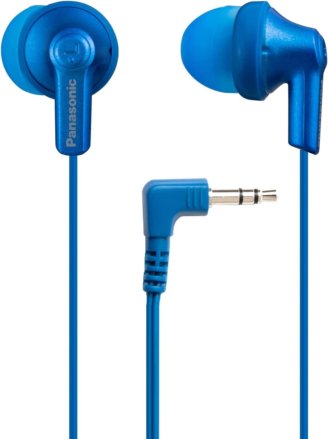 Panasonic ErgoFit Wired Earbuds, In-Ear Headphones with Dynamic Crystal-Clear Sound and Ergonomic Custom-Fit Earpieces (S/M/L), 3.5mm Jack for Phones and Laptops, No Mic - RP-HJE120-K (Black)
