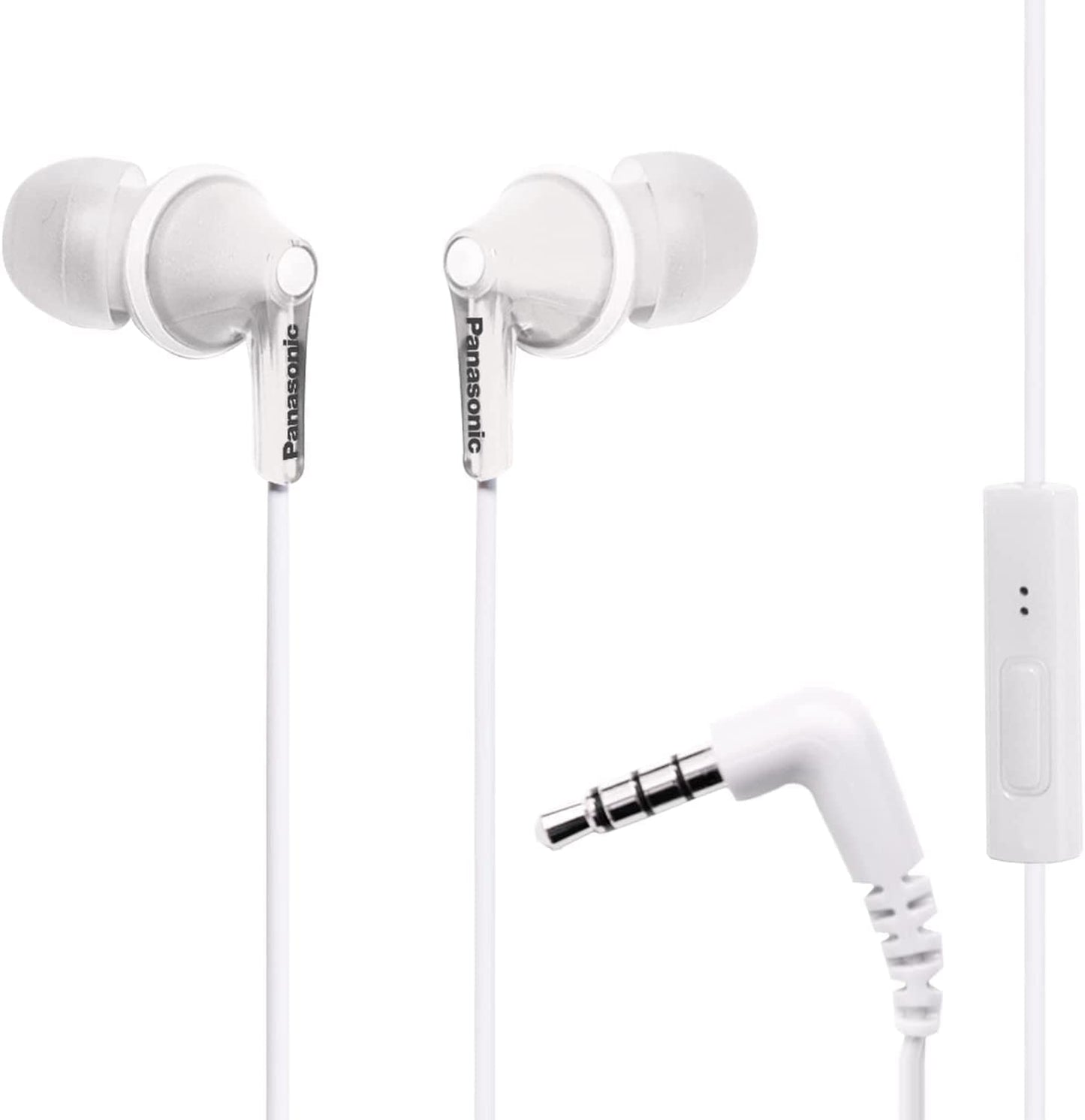 Panasonic ErgoFit Wired Earbuds, In-Ear Headphones with Dynamic Crystal-Clear Sound and Ergonomic Custom-Fit Earpieces (S/M/L), 3.5mm Jack for Phones and Laptops, No Mic - RP-HJE120-K (Black)