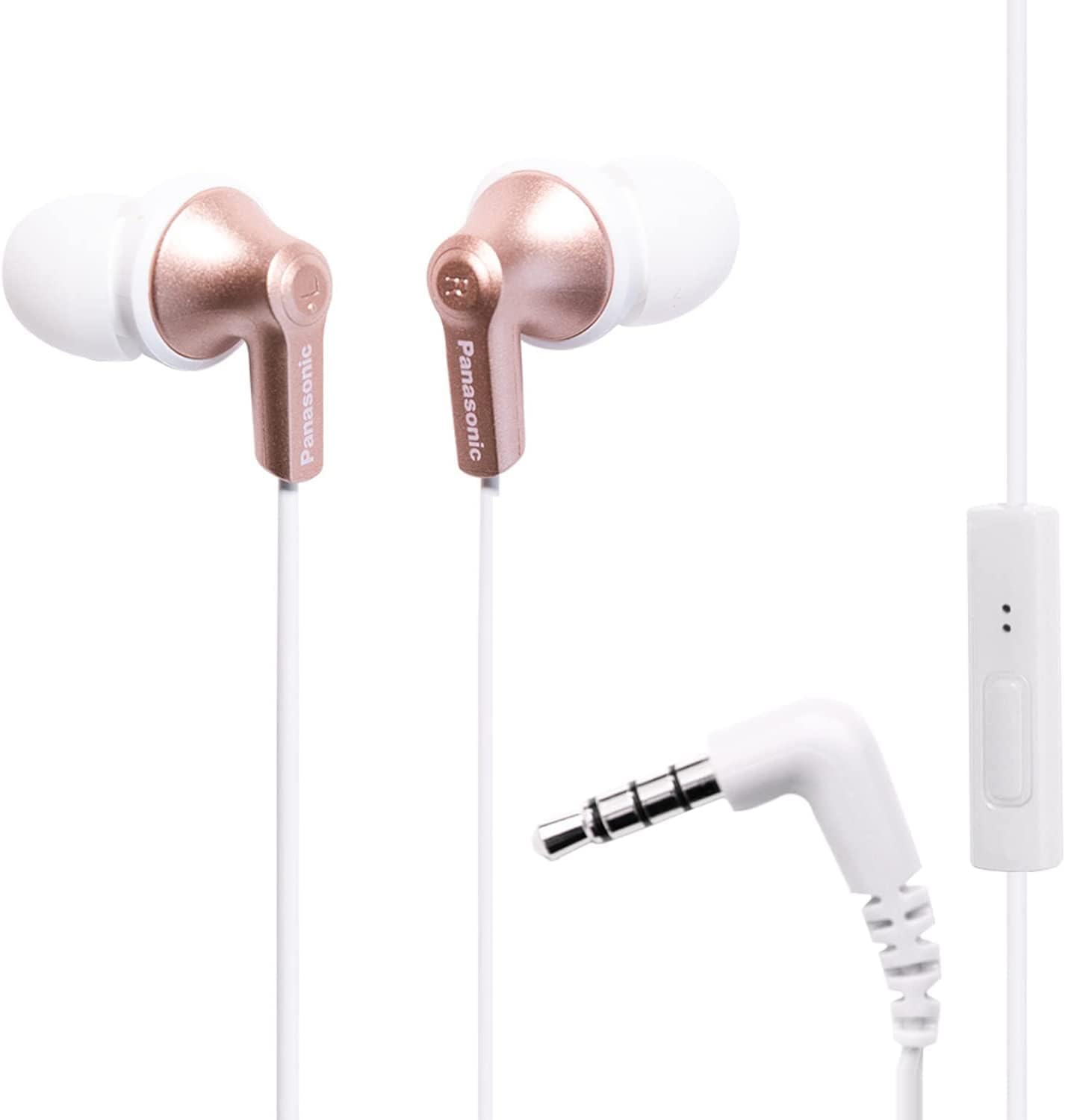 Panasonic ErgoFit Wired Earbuds, In-Ear Headphones with Dynamic Crystal-Clear Sound and Ergonomic Custom-Fit Earpieces (S/M/L), 3.5mm Jack for Phones and Laptops, No Mic - RP-HJE120-K (Black)