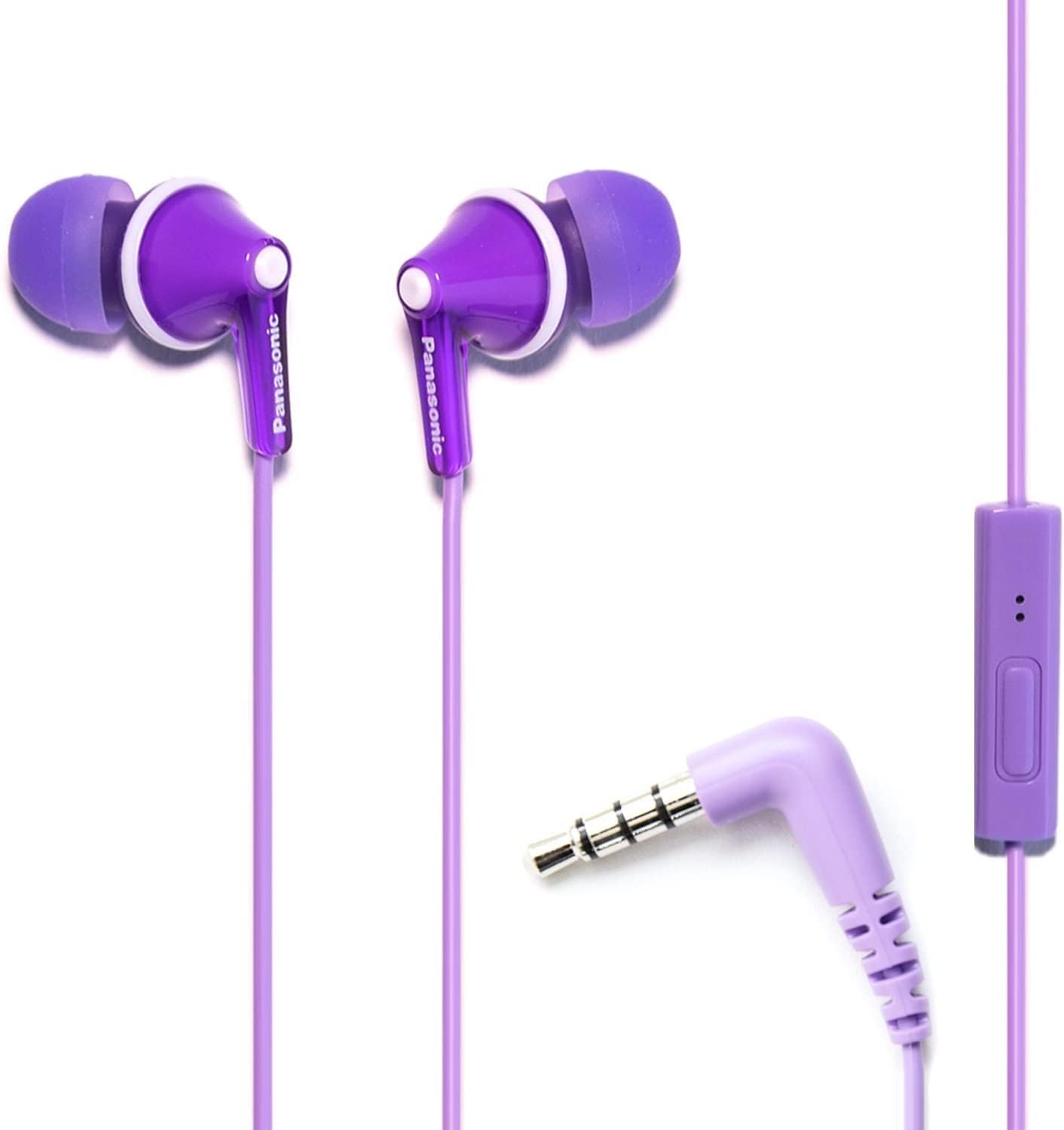 Panasonic ErgoFit Wired Earbuds, In-Ear Headphones with Dynamic Crystal-Clear Sound and Ergonomic Custom-Fit Earpieces (S/M/L), 3.5mm Jack for Phones and Laptops, No Mic - RP-HJE120-K (Black)