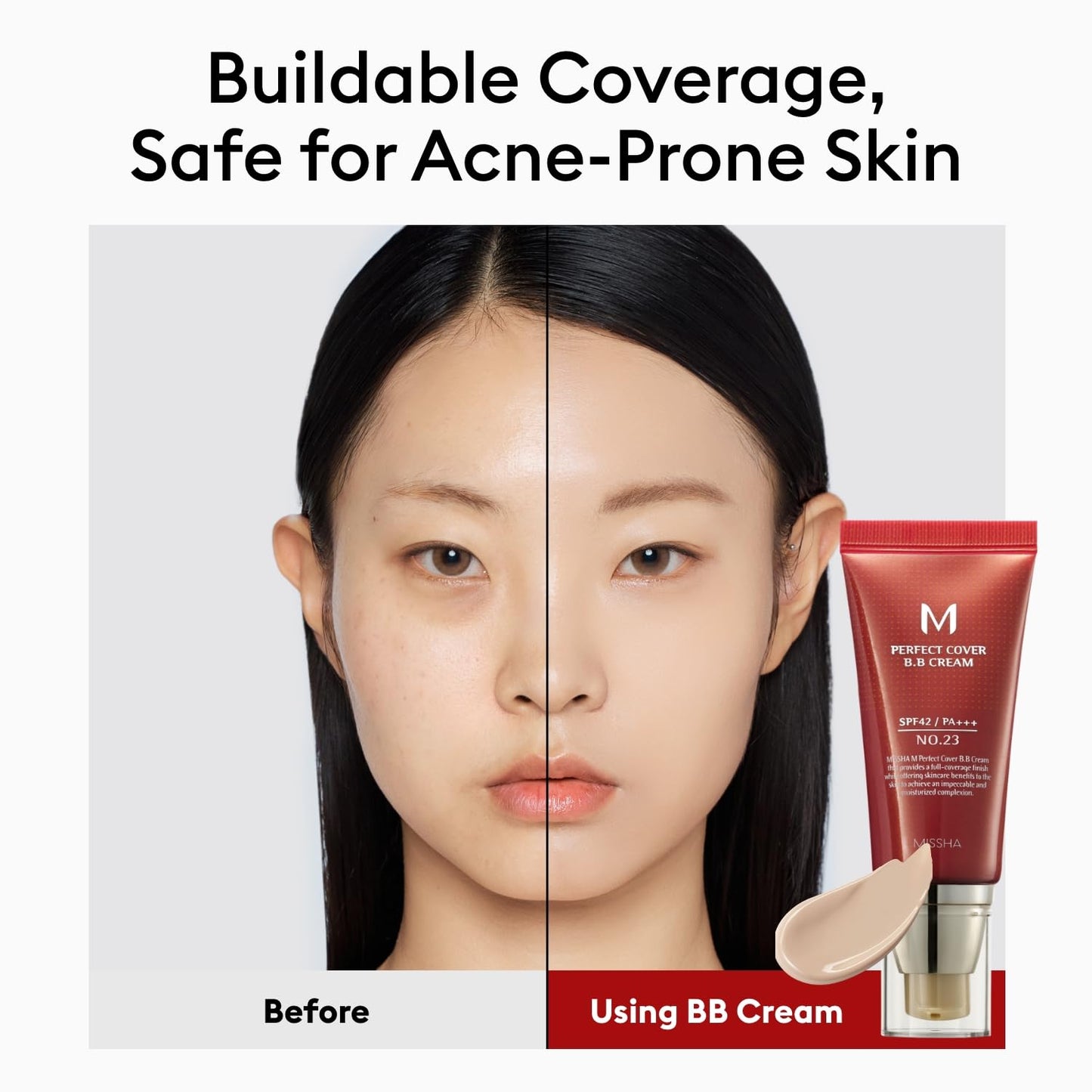 MISSHA M Perfect Cover BB Cream No.29 Caramel Beige - Medium/Tan with Warm Undertone SPF 42 PA+++ 1.69 Fl Oz - Tinted Moisturizer for face with SPF