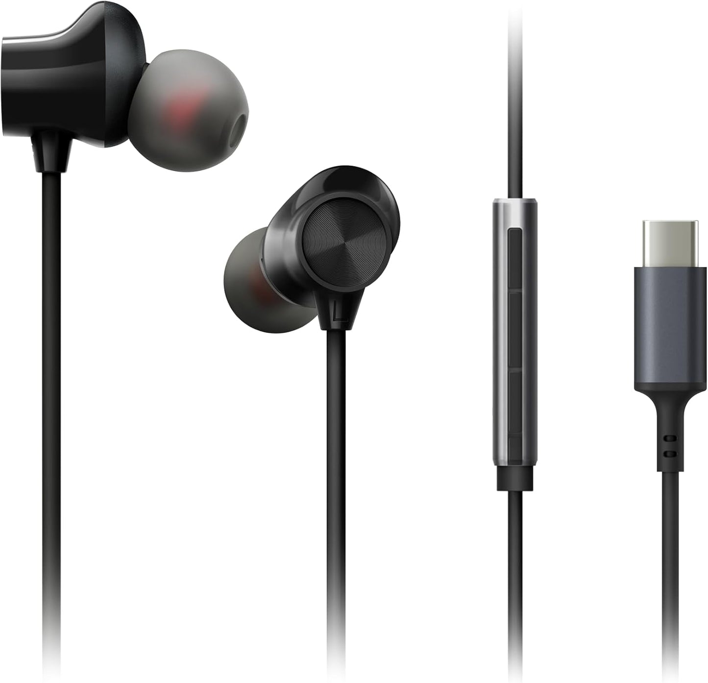 Panasonic ErgoFit Wired Earbuds, In-Ear Headphones with Dynamic Crystal-Clear Sound and Ergonomic Custom-Fit Earpieces (S/M/L), 3.5mm Jack for Phones and Laptops, No Mic - RP-HJE120-K (Black)