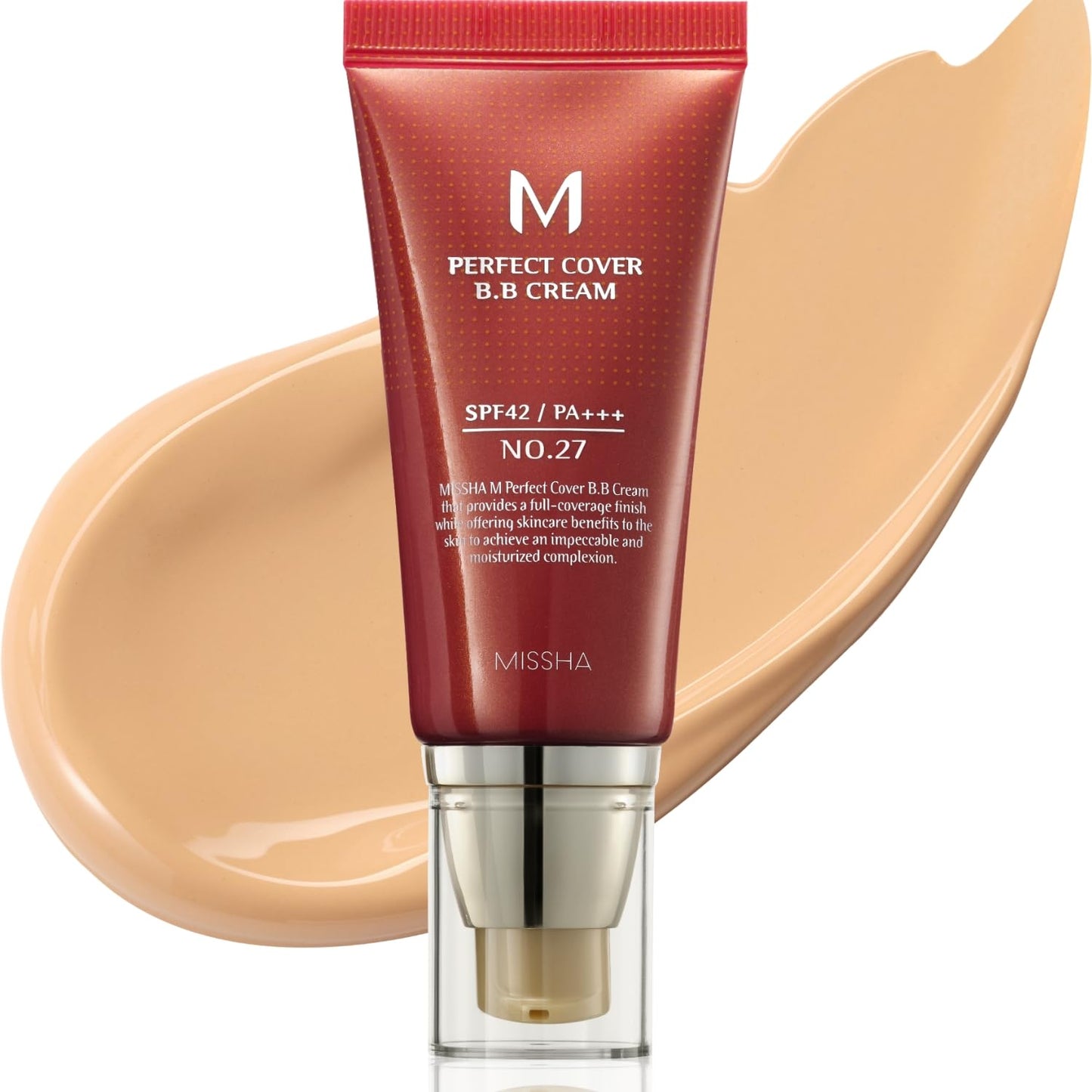 MISSHA M Perfect Cover BB Cream No.29 Caramel Beige - Medium/Tan with Warm Undertone SPF 42 PA+++ 1.69 Fl Oz - Tinted Moisturizer for face with SPF