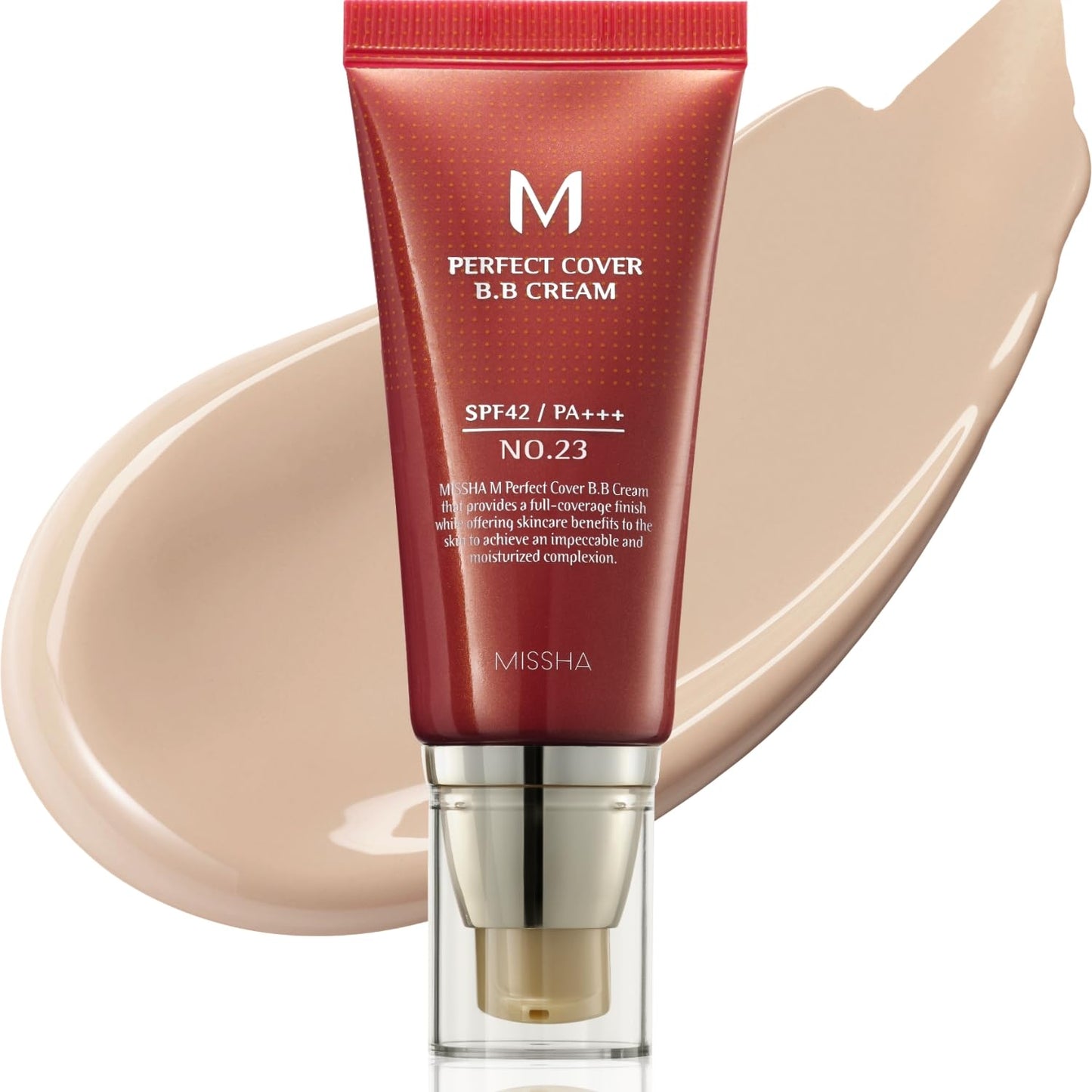 MISSHA M Perfect Cover BB Cream No.29 Caramel Beige - Medium/Tan with Warm Undertone SPF 42 PA+++ 1.69 Fl Oz - Tinted Moisturizer for face with SPF