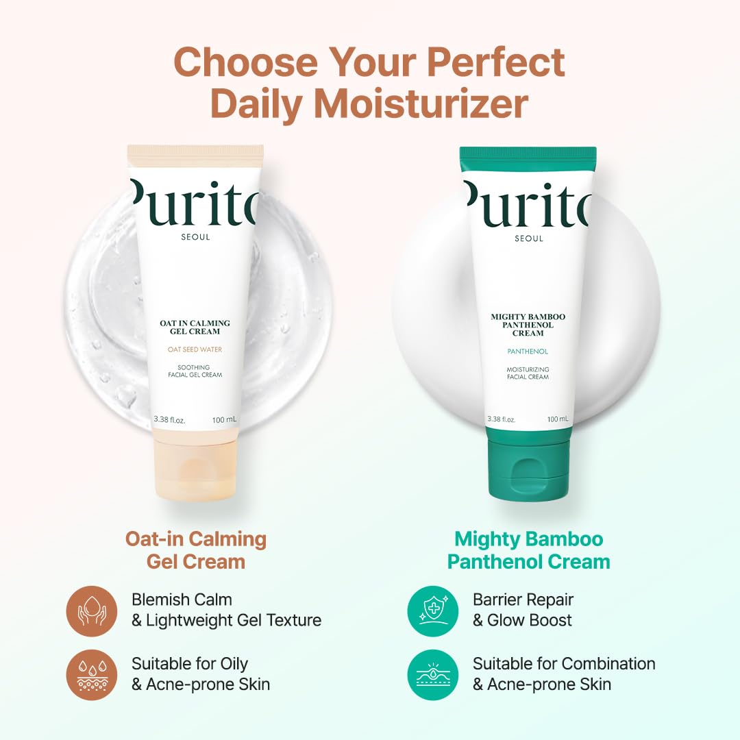PURITO Panthenol 10% Barrier Cream | Face Moisturizer for Skin Barrier Repair | All skin types, sensitive and blemish-prone skin | Non-Comedogenic, Vegan | Korean Skincare, 100mL, 3.38 fl.oz