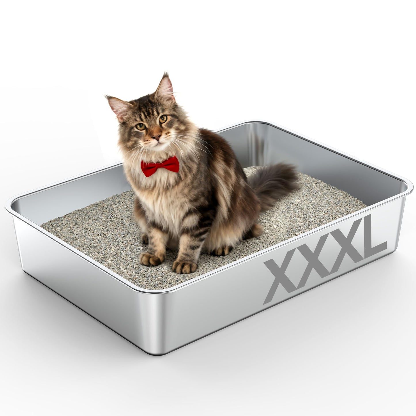 Soulbond Stainless Steel Cat Litter Box with Lid