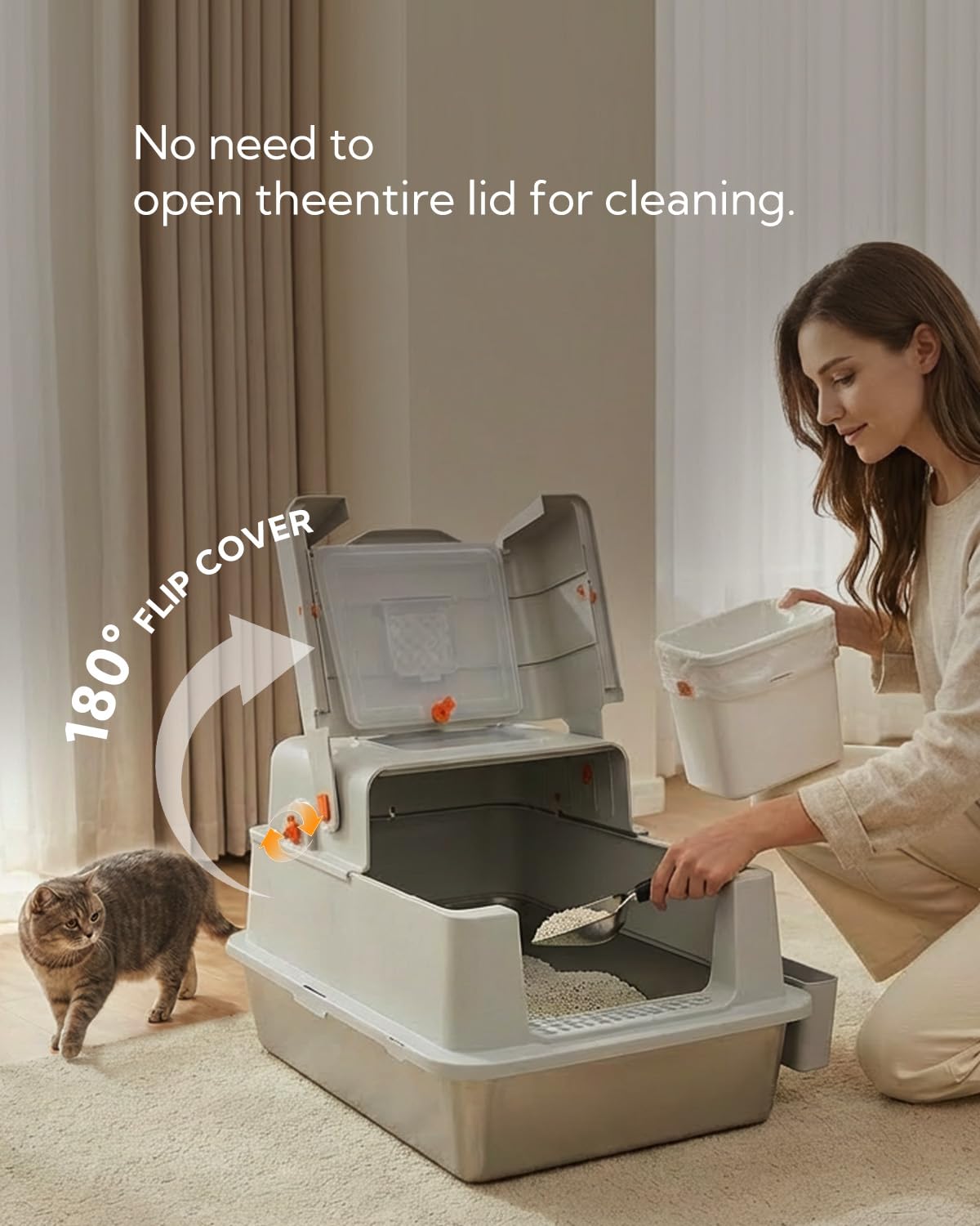 Soulbond Stainless Steel Cat Litter Box with Lid