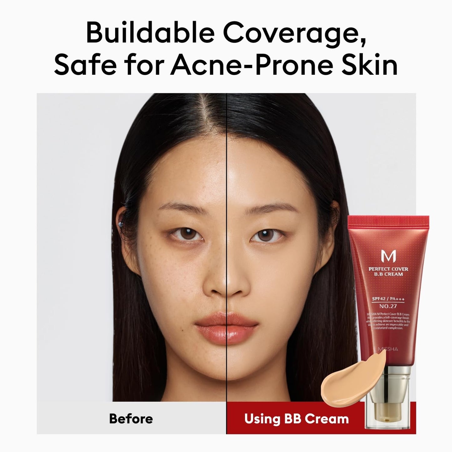 MISSHA M Perfect Cover BB Cream No.29 Caramel Beige - Medium/Tan with Warm Undertone SPF 42 PA+++ 1.69 Fl Oz - Tinted Moisturizer for face with SPF