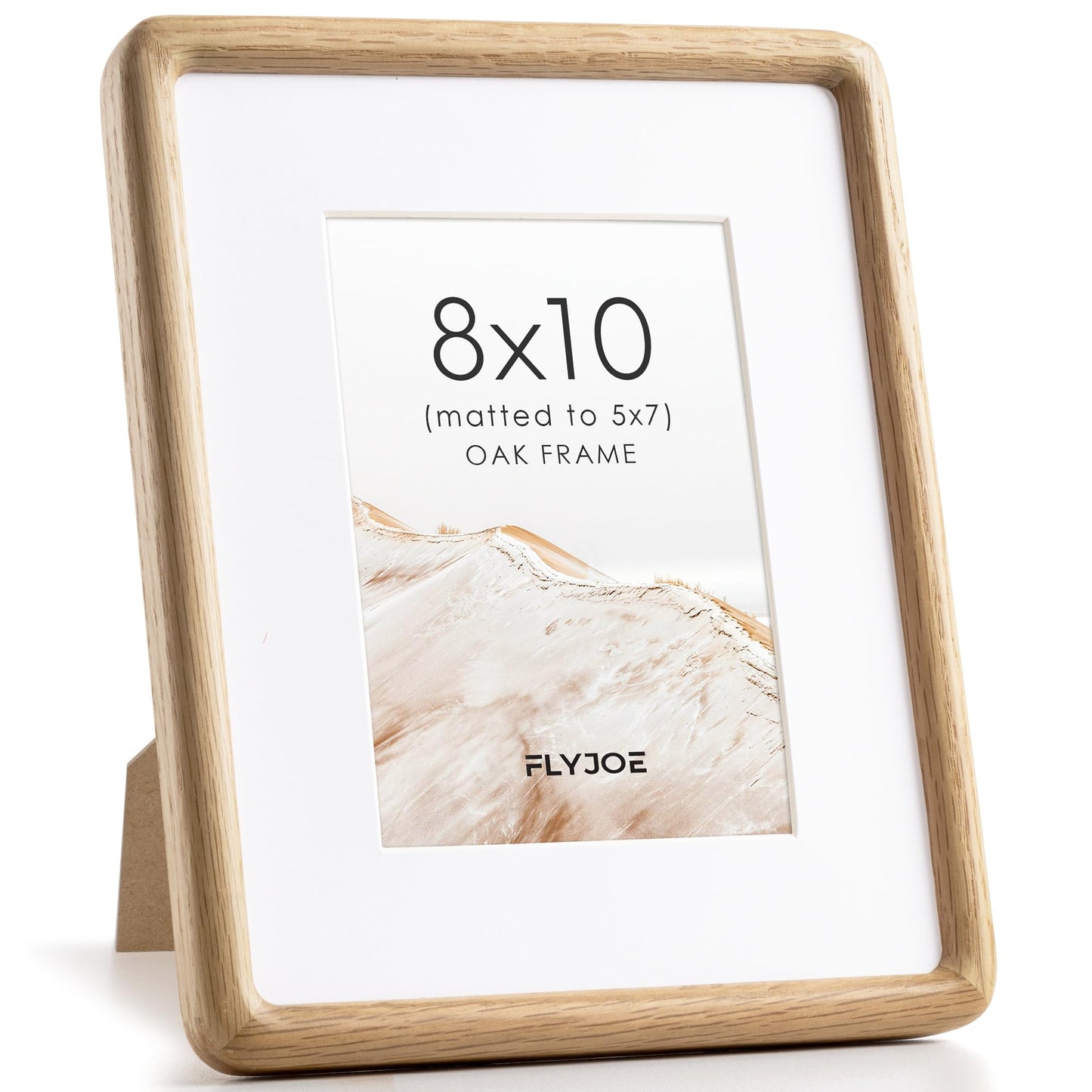 FLYJOE 11x14 Picture Frame, Natural Solid OAK Wood Photo Frame with HD Tempered Glass, Rounded Corner Frame 11 x 14 Matted to 8x10, Gallery Wall Frames for Art, Horizontal or Vertical Wall Mounting