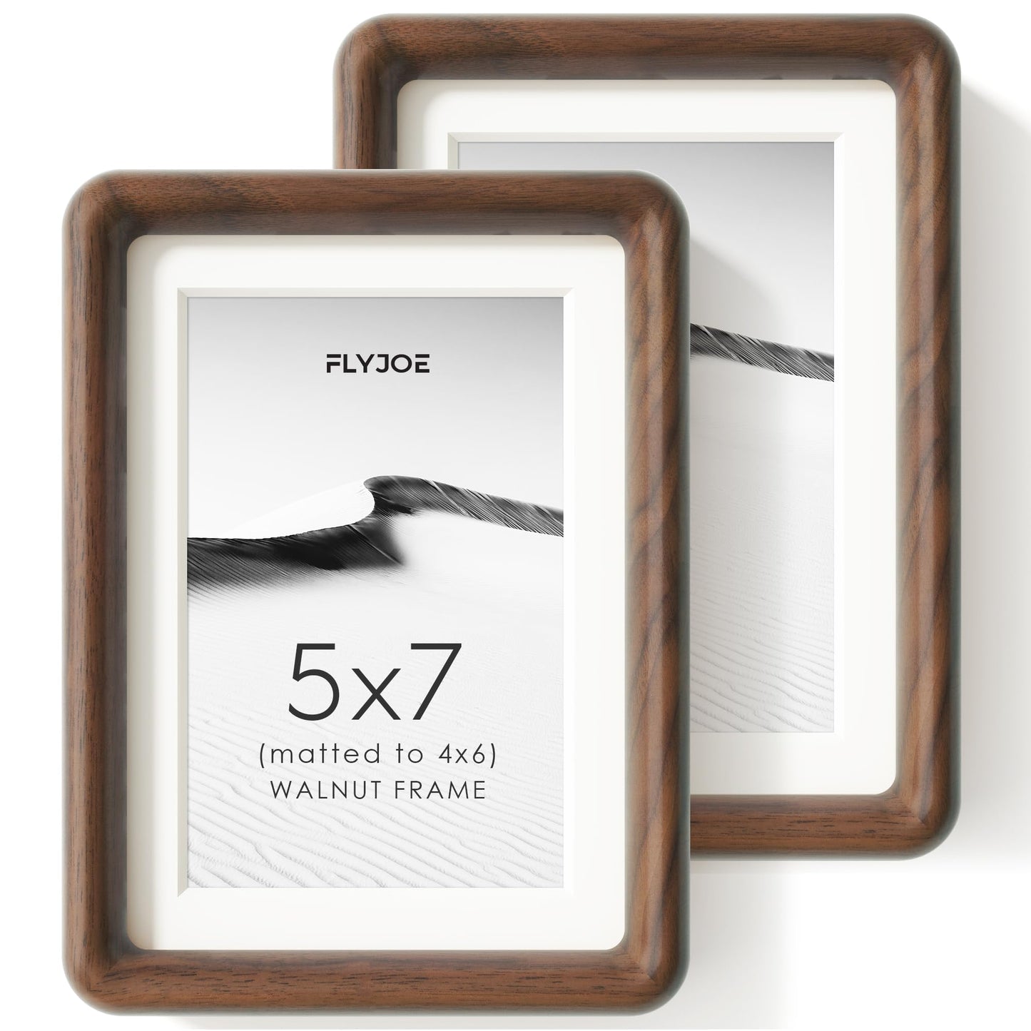 FLYJOE 11x14 Picture Frame, Natural Solid OAK Wood Photo Frame with HD Tempered Glass, Rounded Corner Frame 11 x 14 Matted to 8x10, Gallery Wall Frames for Art, Horizontal or Vertical Wall Mounting