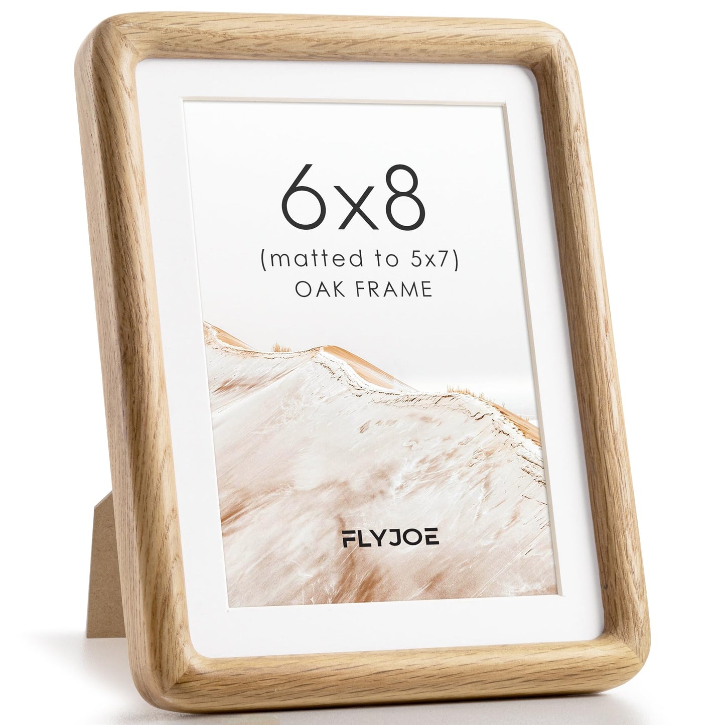 FLYJOE 11x14 Picture Frame, Natural Solid OAK Wood Photo Frame with HD Tempered Glass, Rounded Corner Frame 11 x 14 Matted to 8x10, Gallery Wall Frames for Art, Horizontal or Vertical Wall Mounting