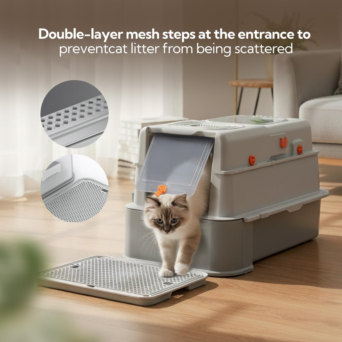 Soulbond Stainless Steel Cat Litter Box with Lid