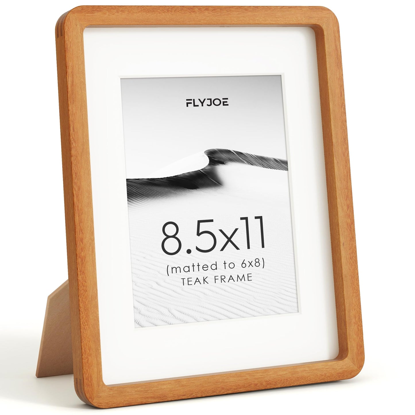 FLYJOE 11x14 Picture Frame, Natural Solid OAK Wood Photo Frame with HD Tempered Glass, Rounded Corner Frame 11 x 14 Matted to 8x10, Gallery Wall Frames for Art, Horizontal or Vertical Wall Mounting