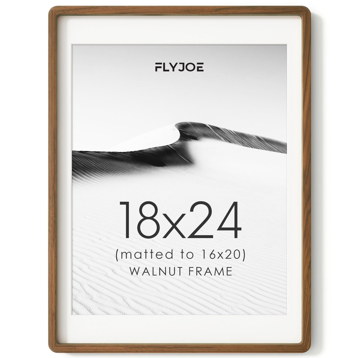 FLYJOE 11x14 Picture Frame, Natural Solid OAK Wood Photo Frame with HD Tempered Glass, Rounded Corner Frame 11 x 14 Matted to 8x10, Gallery Wall Frames for Art, Horizontal or Vertical Wall Mounting