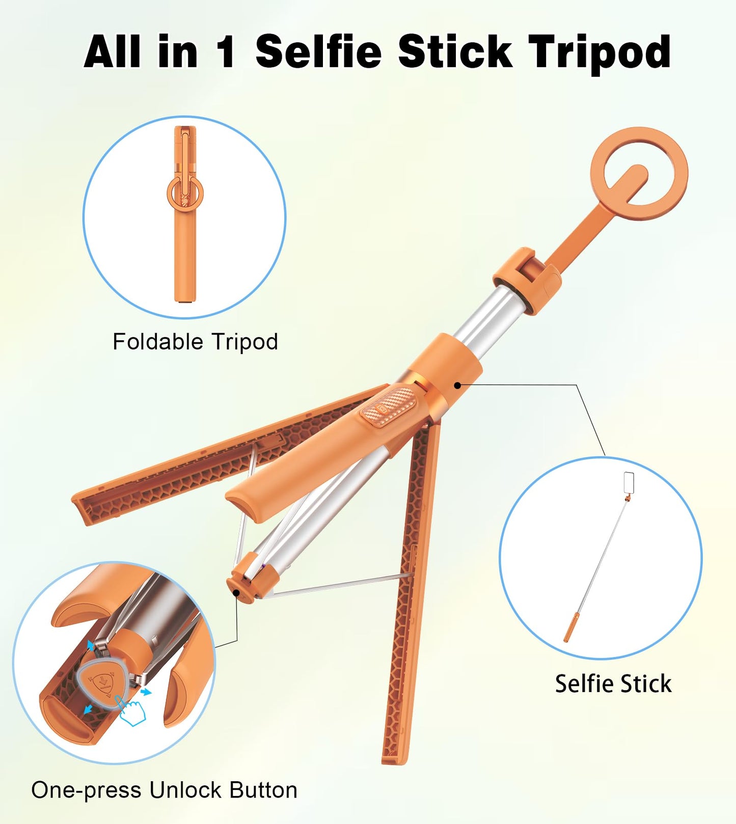 TONEOF 68" Magnetic Selfie Stick Tripod with Aluminum Strong Magnetic Holder for Magsafe, 360° Rotatable Travel Phone Tripod Stand with Metal Ring & Rechargeable Remote for iPhone/Android(Beige Gray)