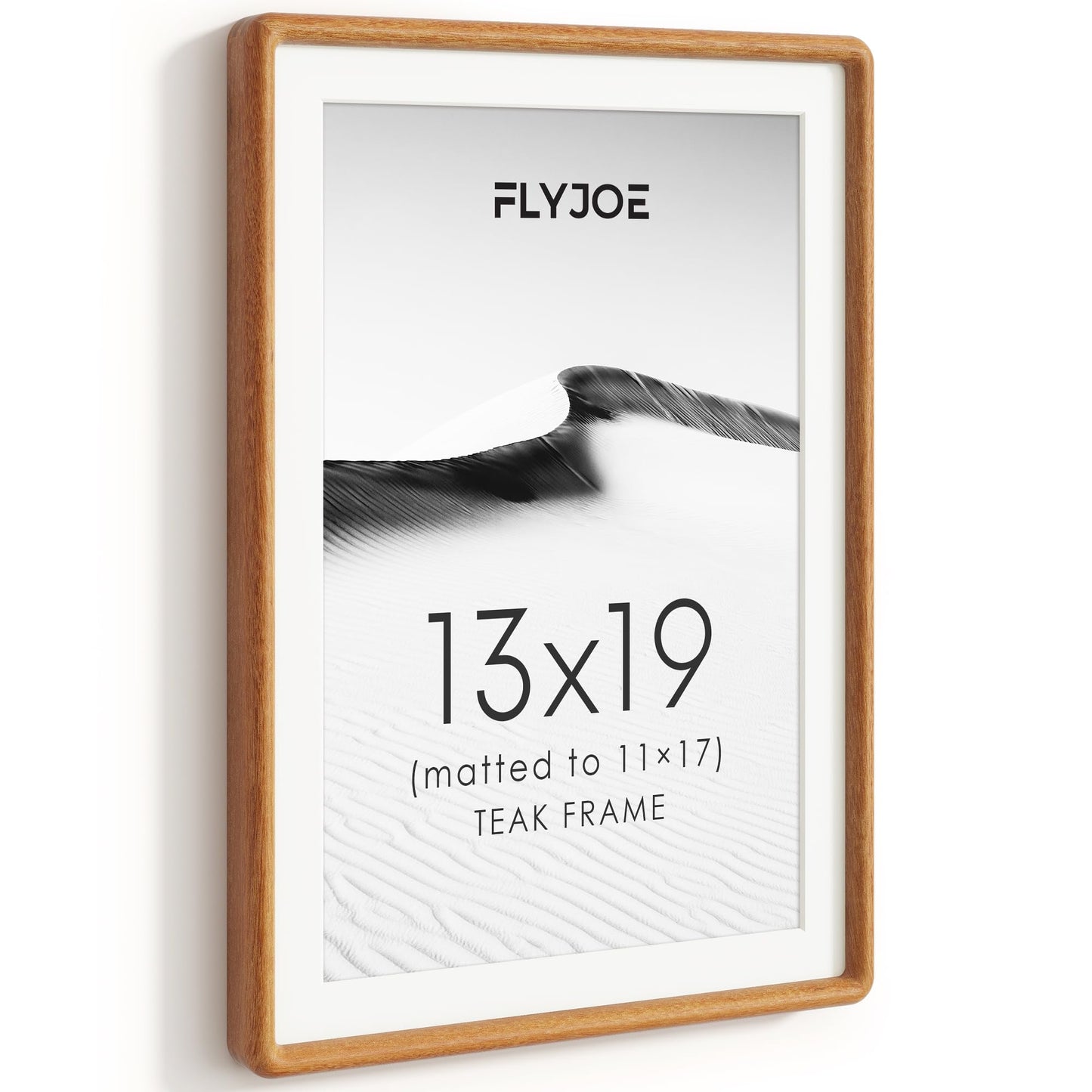 FLYJOE 11x14 Picture Frame, Natural Solid OAK Wood Photo Frame with HD Tempered Glass, Rounded Corner Frame 11 x 14 Matted to 8x10, Gallery Wall Frames for Art, Horizontal or Vertical Wall Mounting