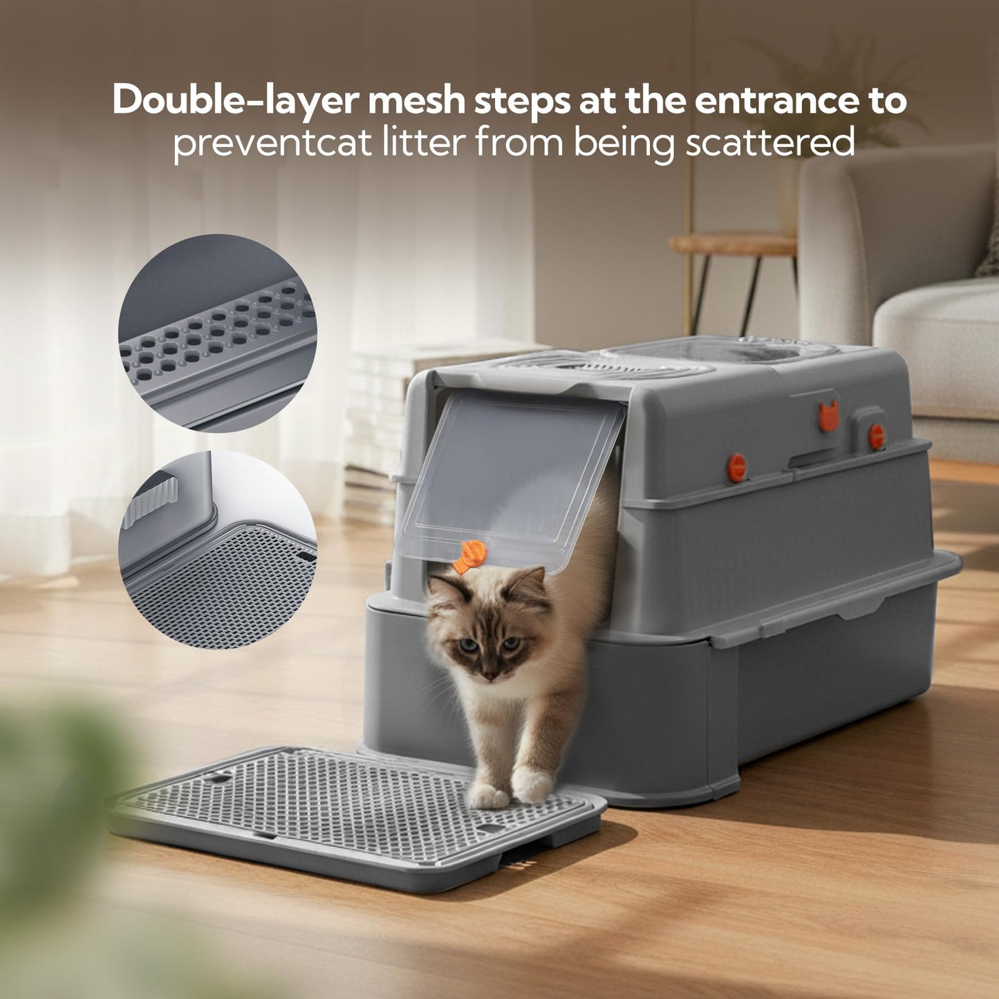 Soulbond Stainless Steel Cat Litter Box with Lid