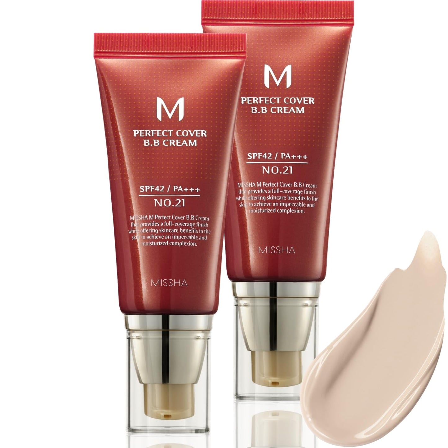 MISSHA M Perfect Cover BB Cream No.29 Caramel Beige - Medium/Tan with Warm Undertone SPF 42 PA+++ 1.69 Fl Oz - Tinted Moisturizer for face with SPF