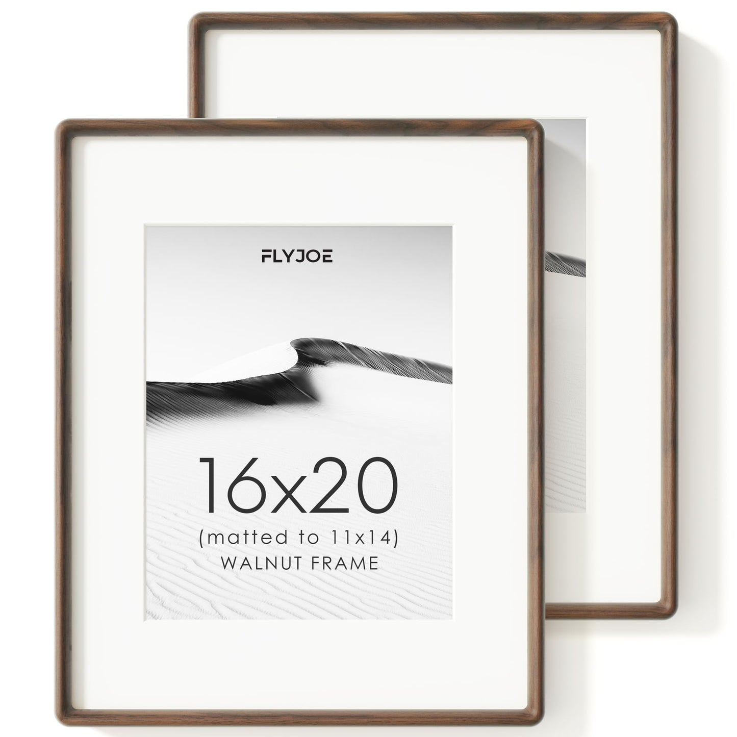 FLYJOE 11x14 Picture Frame, Natural Solid OAK Wood Photo Frame with HD Tempered Glass, Rounded Corner Frame 11 x 14 Matted to 8x10, Gallery Wall Frames for Art, Horizontal or Vertical Wall Mounting