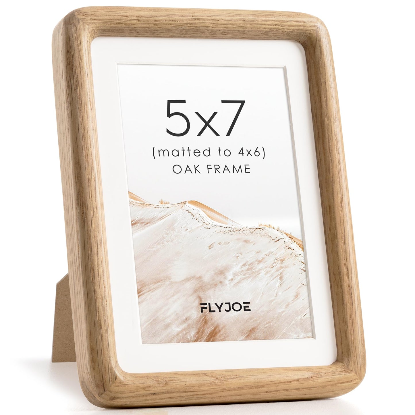 FLYJOE 11x14 Picture Frame, Natural Solid OAK Wood Photo Frame with HD Tempered Glass, Rounded Corner Frame 11 x 14 Matted to 8x10, Gallery Wall Frames for Art, Horizontal or Vertical Wall Mounting