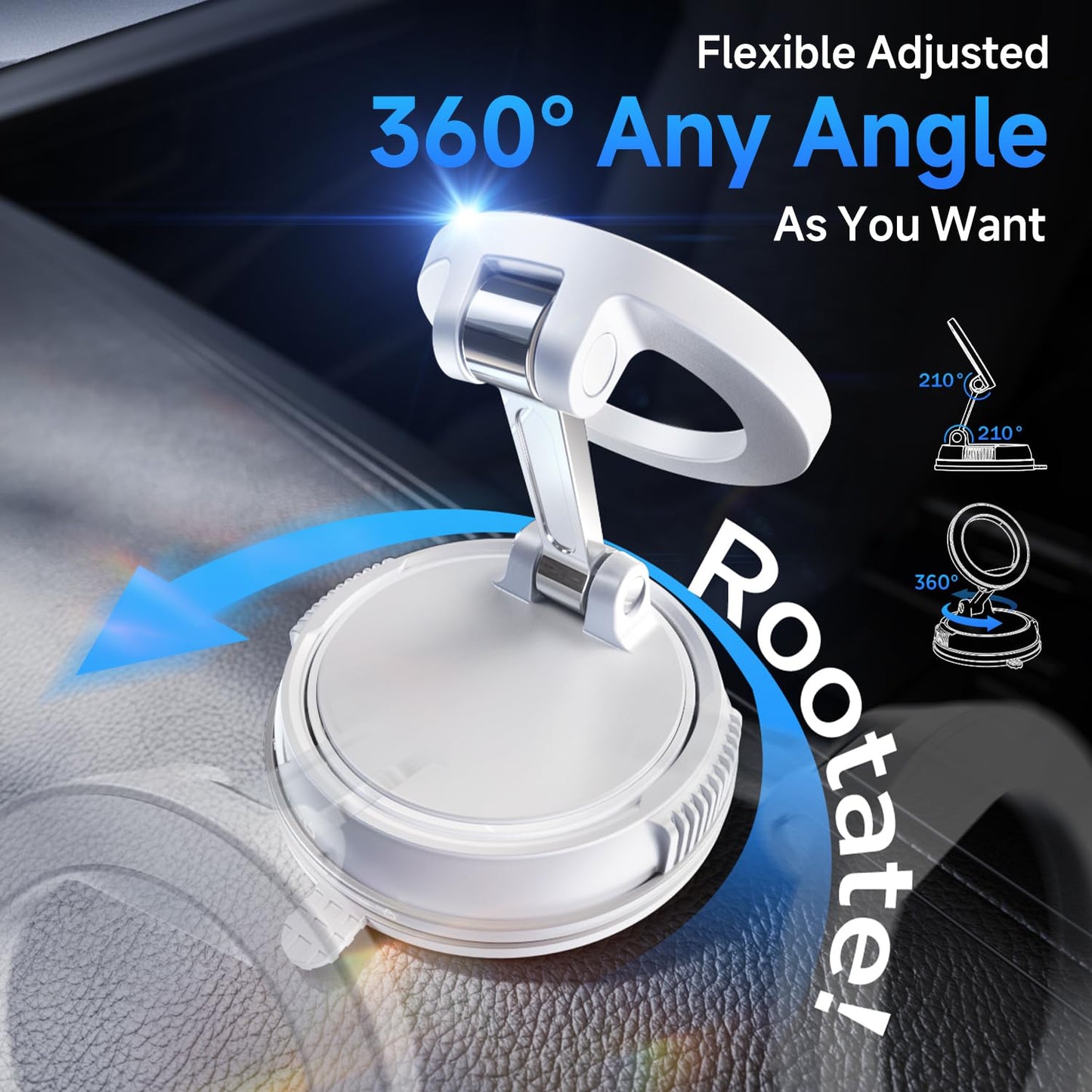 ANDERY Car Phone Holder for Magsafe [78+LBS Strongest Suction & 2400gf Magnetic] 360° Adjustable Car Phone Mount, Phone Holders for Your Car for iPhone 17-12 Pro Max Plus Air, Carbon Fiber