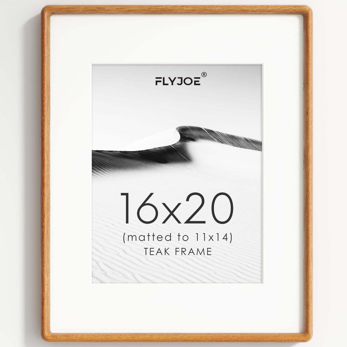 FLYJOE 11x14 Picture Frame, Natural Solid OAK Wood Photo Frame with HD Tempered Glass, Rounded Corner Frame 11 x 14 Matted to 8x10, Gallery Wall Frames for Art, Horizontal or Vertical Wall Mounting