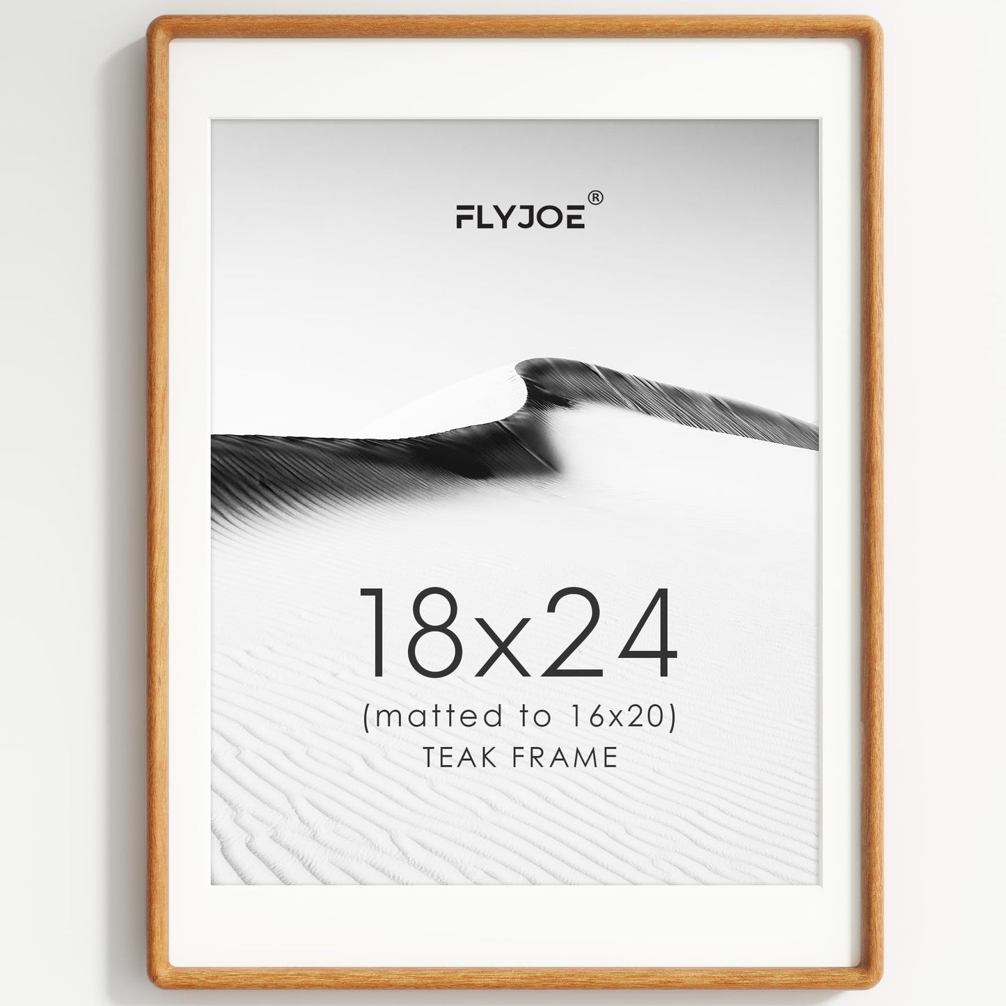 FLYJOE 11x14 Picture Frame, Natural Solid OAK Wood Photo Frame with HD Tempered Glass, Rounded Corner Frame 11 x 14 Matted to 8x10, Gallery Wall Frames for Art, Horizontal or Vertical Wall Mounting