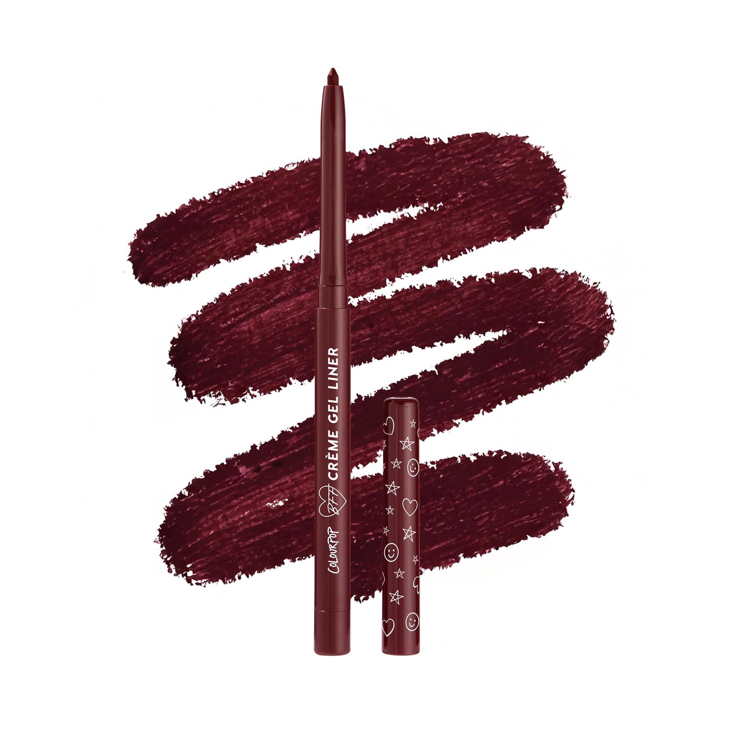 ColourPop Crème Gel Waterproof Eyeliner - 18HR Wear, Ultra-Pigmented Eyeliner Pencil with Matte & Metallic Finishes - Smudge-Proof, Vegan & Cruelty-Free - Plum Smash (0.01 oz)