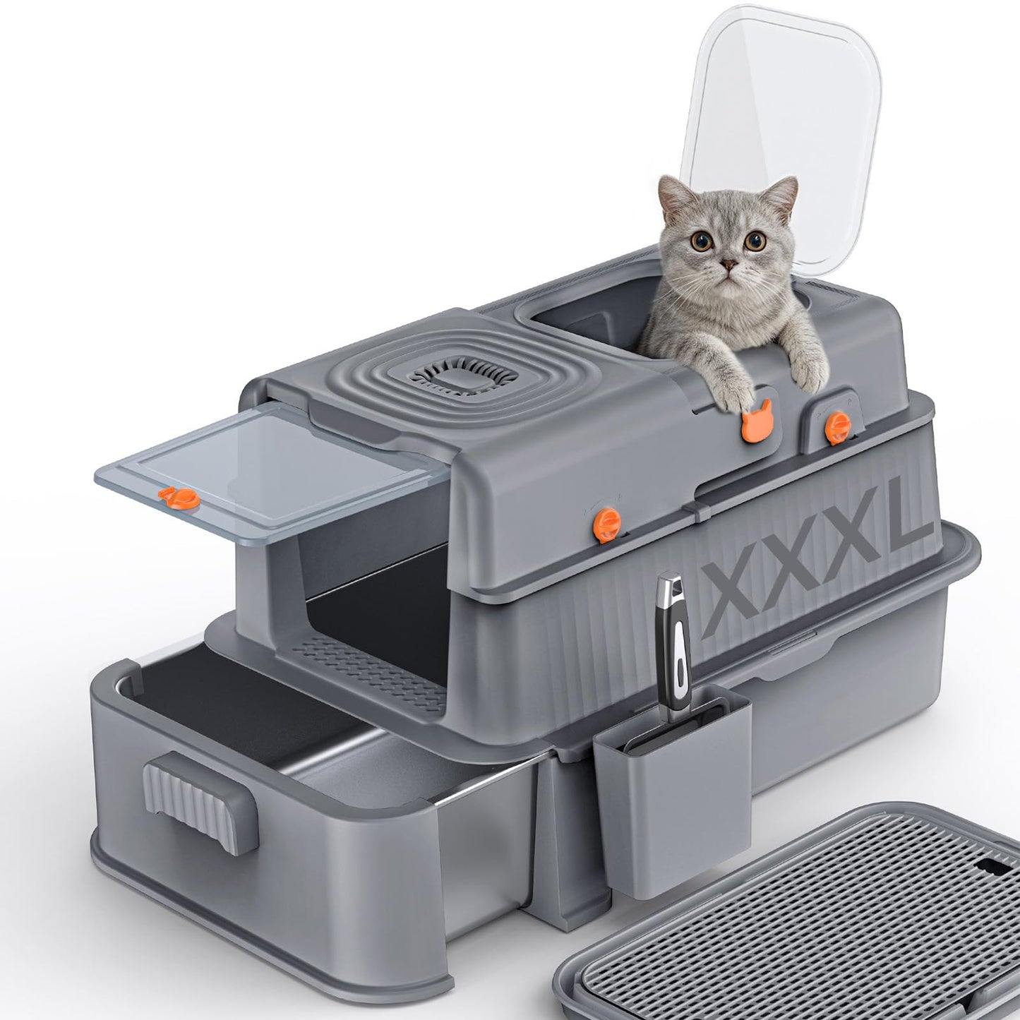 Soulbond Stainless Steel Cat Litter Box with Lid