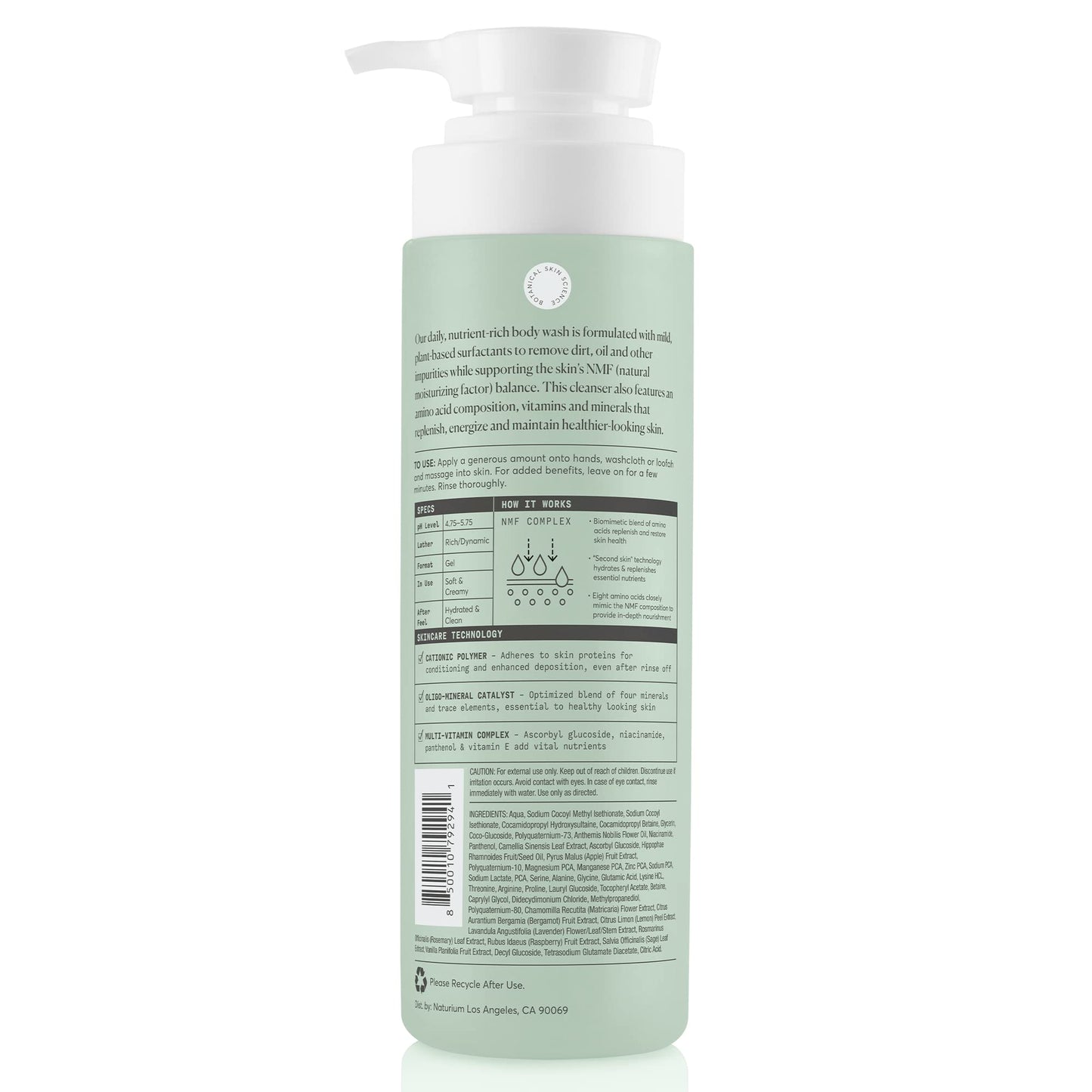 Naturium The Smoother Glycolic Acid Exfoliating Body Wash, Soft & Smoothing Cleanser, 16.9 oz