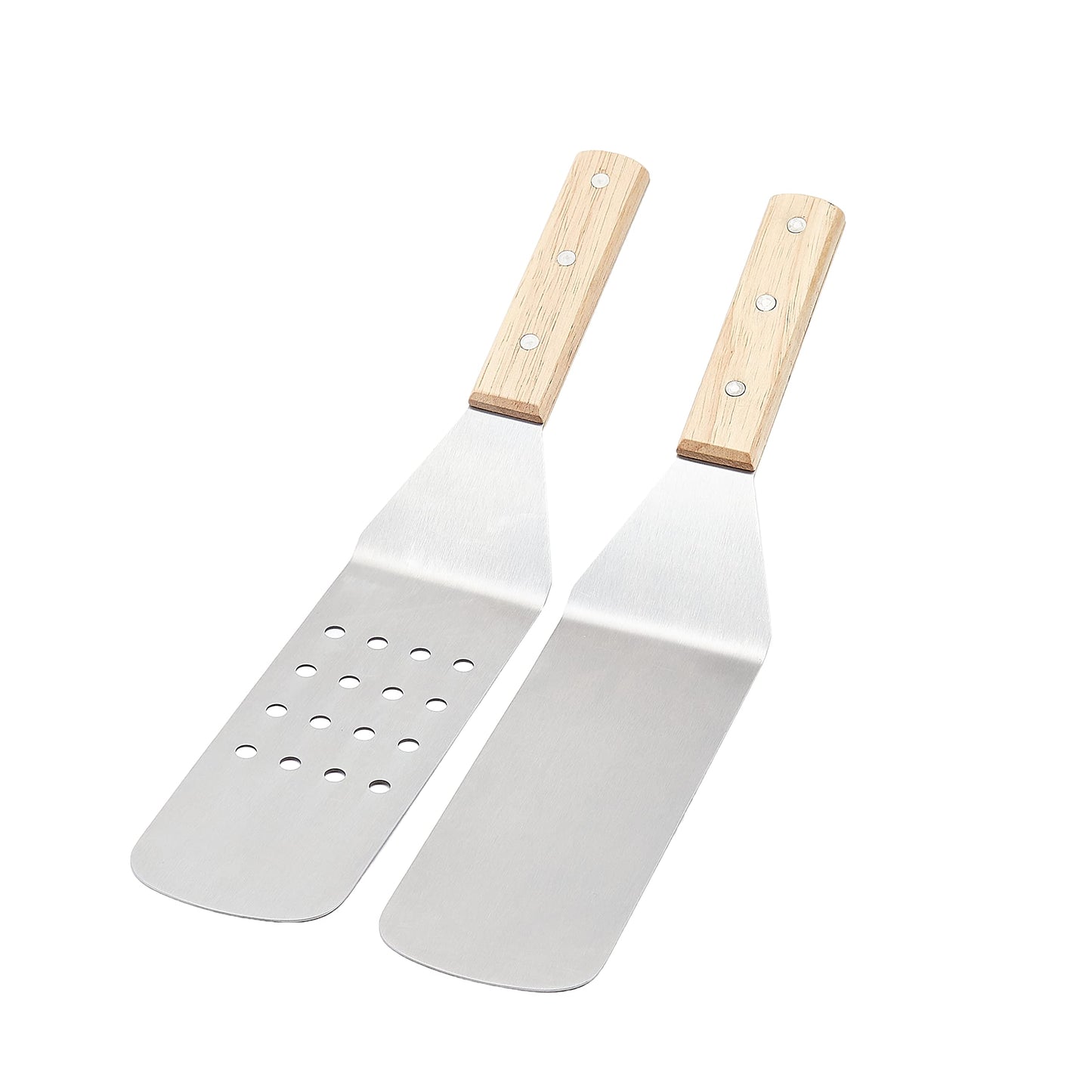 Amazon Basics 4-Piece Stainless Steel BBQ Grilling Tool Set with Carry Bag, Rust-Resistant, Dishwasher Safe
