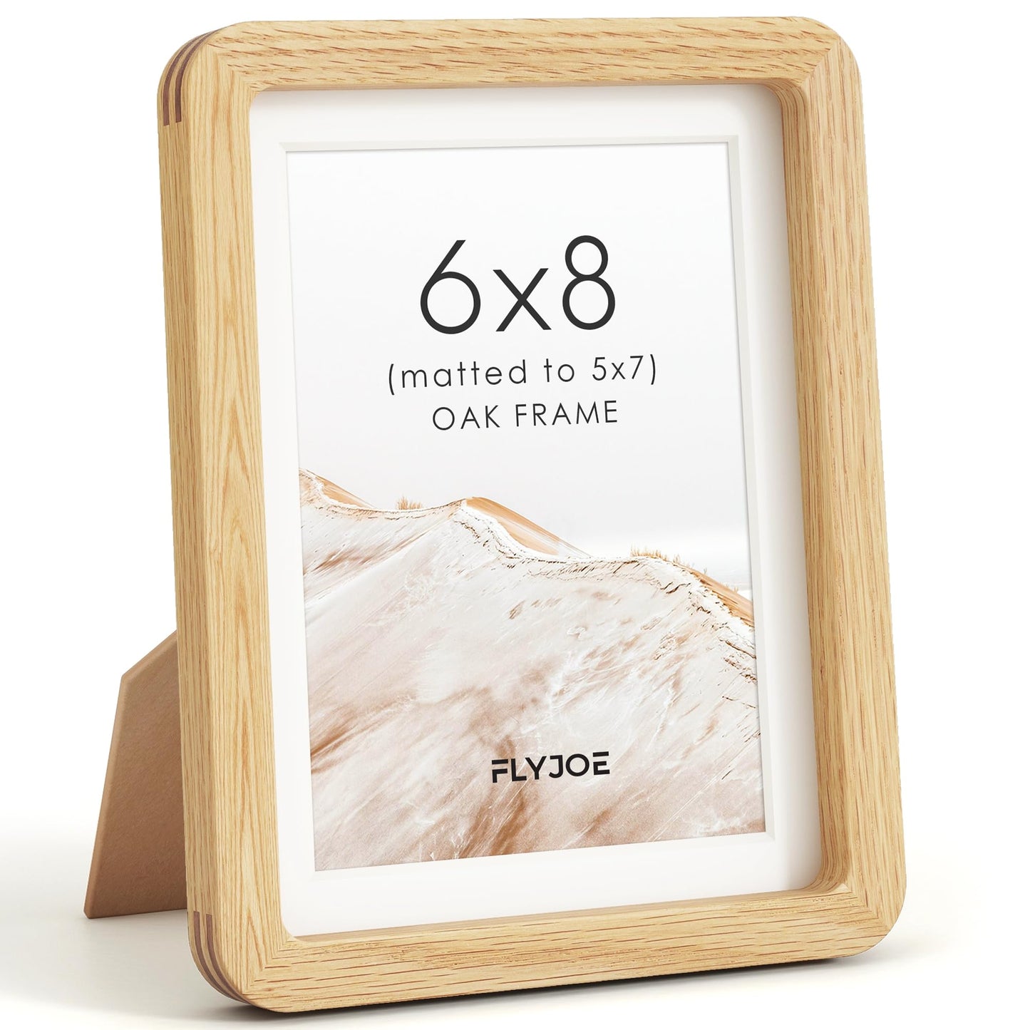 FLYJOE 11x14 Picture Frame, Natural Solid OAK Wood Photo Frame with HD Tempered Glass, Rounded Corner Frame 11 x 14 Matted to 8x10, Gallery Wall Frames for Art, Horizontal or Vertical Wall Mounting