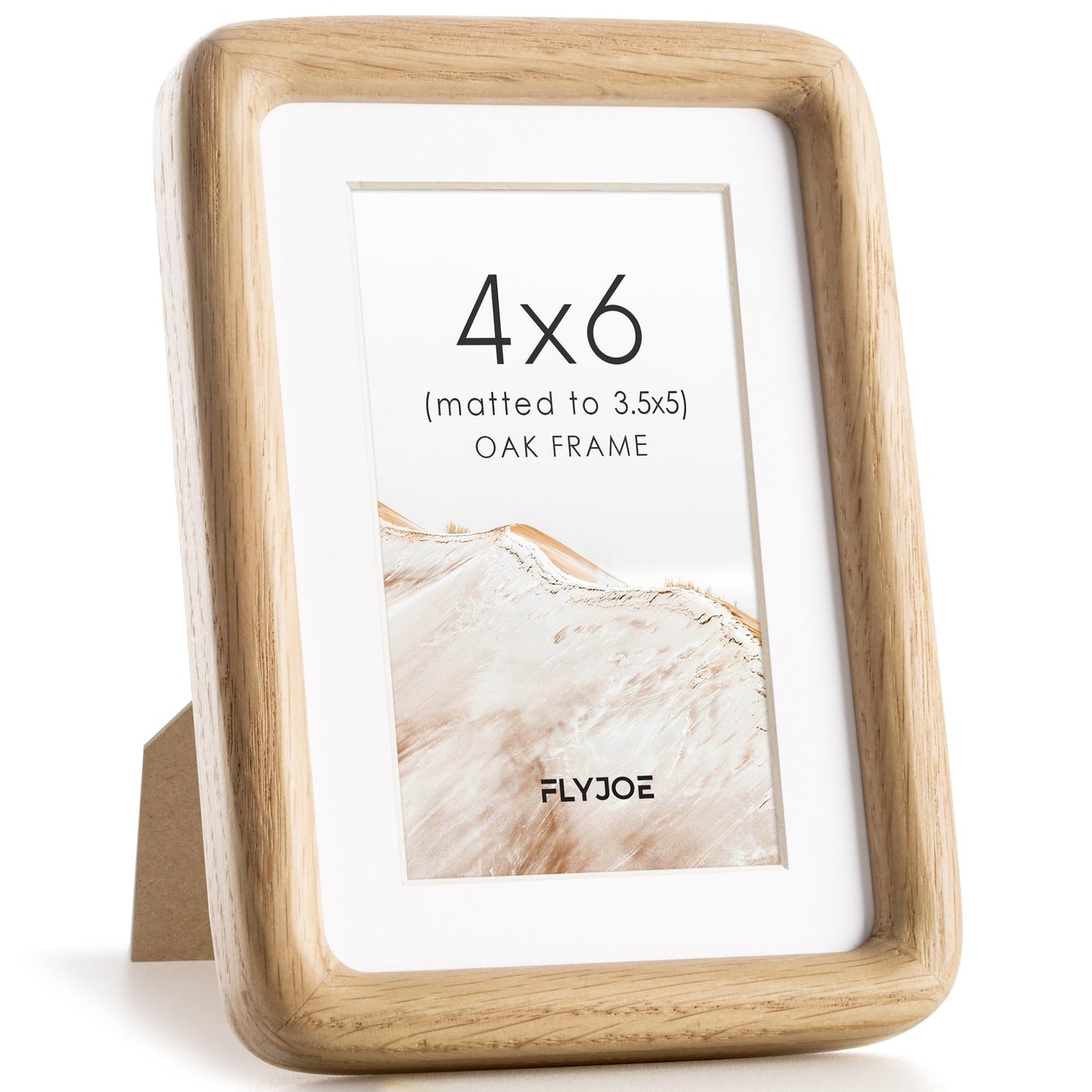 FLYJOE 11x14 Picture Frame, Natural Solid OAK Wood Photo Frame with HD Tempered Glass, Rounded Corner Frame 11 x 14 Matted to 8x10, Gallery Wall Frames for Art, Horizontal or Vertical Wall Mounting