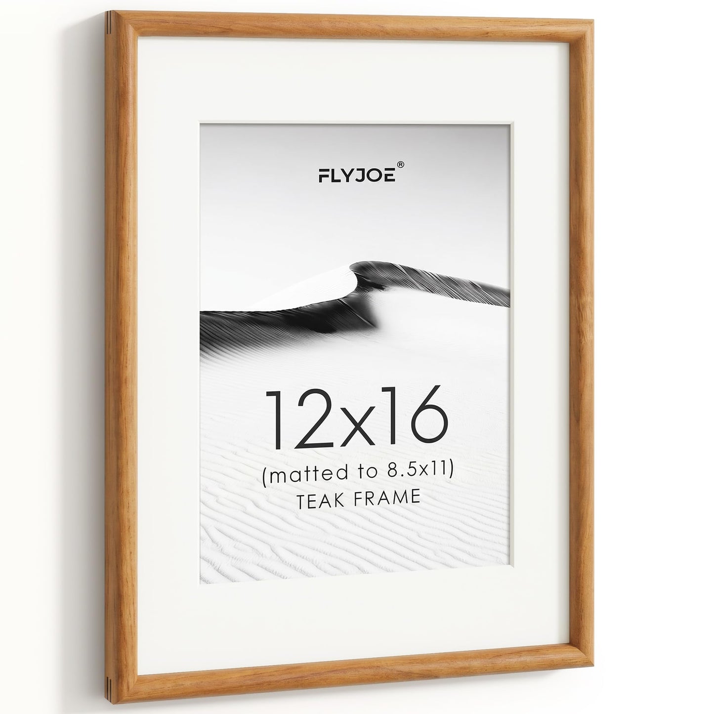 FLYJOE 11x14 Picture Frame, Natural Solid OAK Wood Photo Frame with HD Tempered Glass, Rounded Corner Frame 11 x 14 Matted to 8x10, Gallery Wall Frames for Art, Horizontal or Vertical Wall Mounting