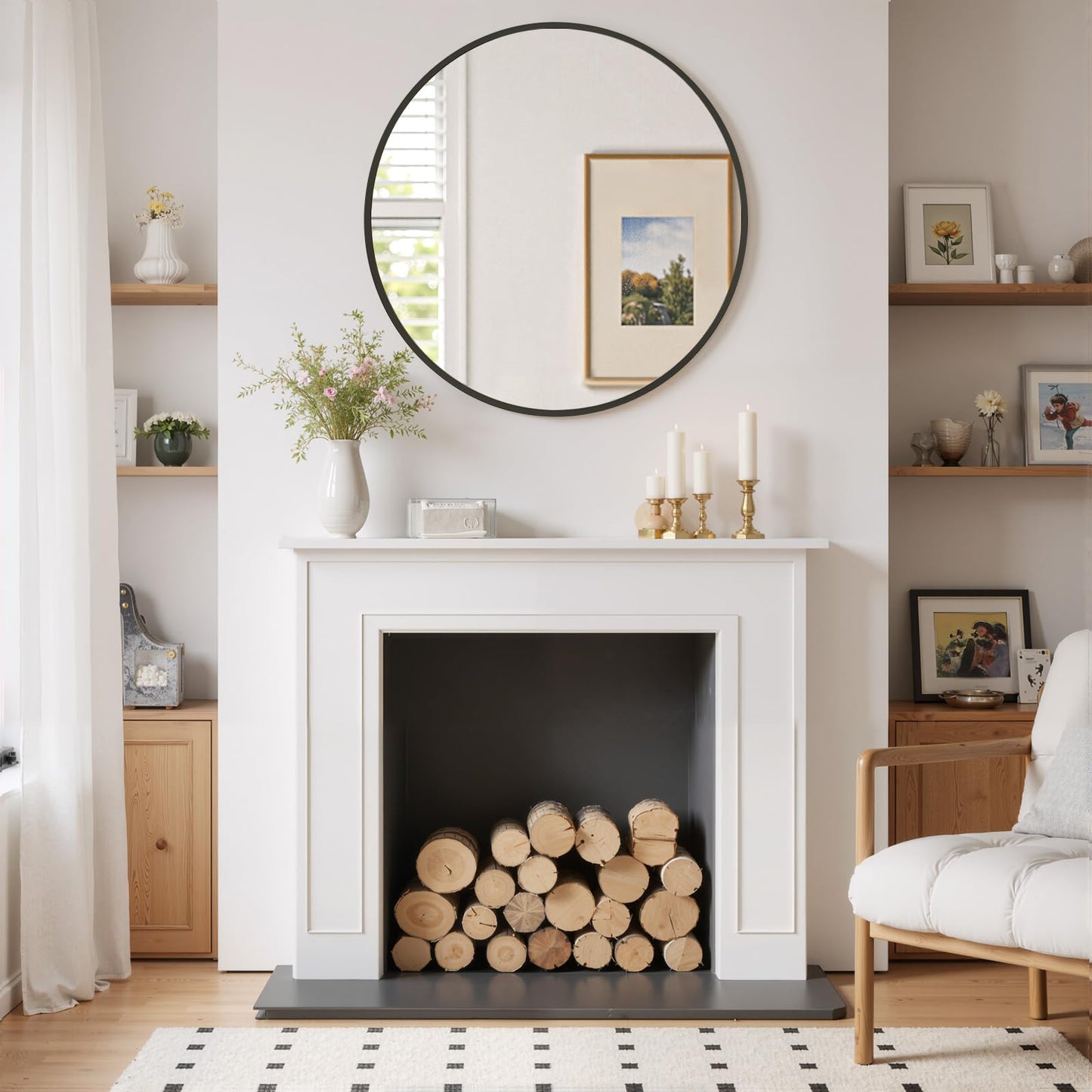 Arched Wall Mirror 36x24 Inch Gold Bathroom Vanity Mirror with Metal Frame, Modern Arch Mirror for Bedroom, Living Room, Entryway, Wall Mounted Decorative Mirror