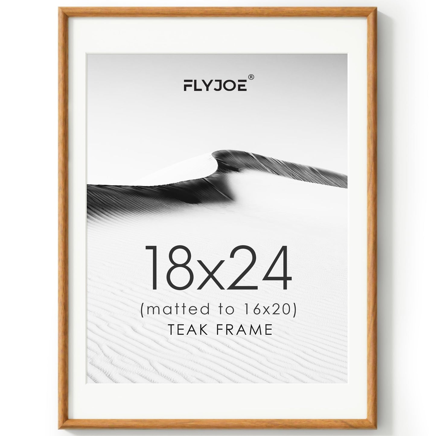 FLYJOE 11x14 Picture Frame, Natural Solid OAK Wood Photo Frame with HD Tempered Glass, Rounded Corner Frame 11 x 14 Matted to 8x10, Gallery Wall Frames for Art, Horizontal or Vertical Wall Mounting