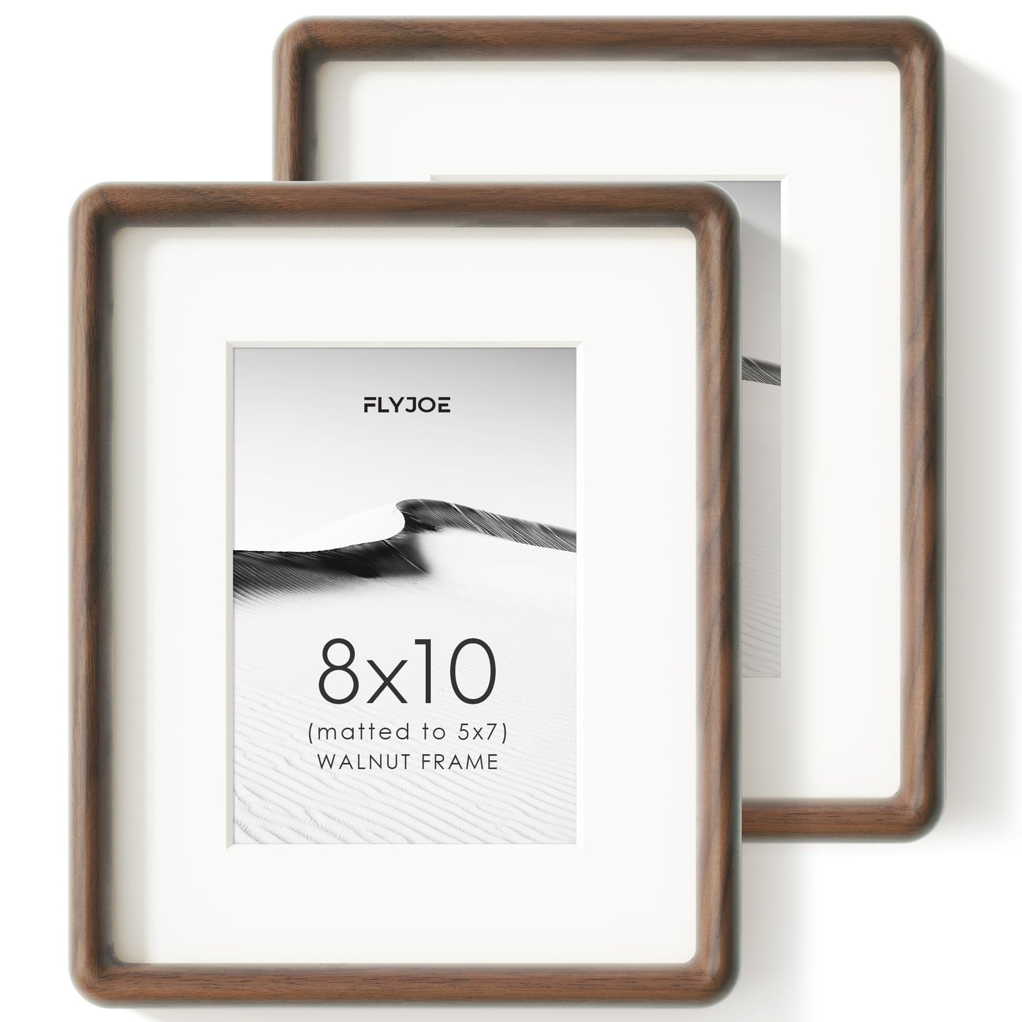 FLYJOE 11x14 Picture Frame, Natural Solid OAK Wood Photo Frame with HD Tempered Glass, Rounded Corner Frame 11 x 14 Matted to 8x10, Gallery Wall Frames for Art, Horizontal or Vertical Wall Mounting