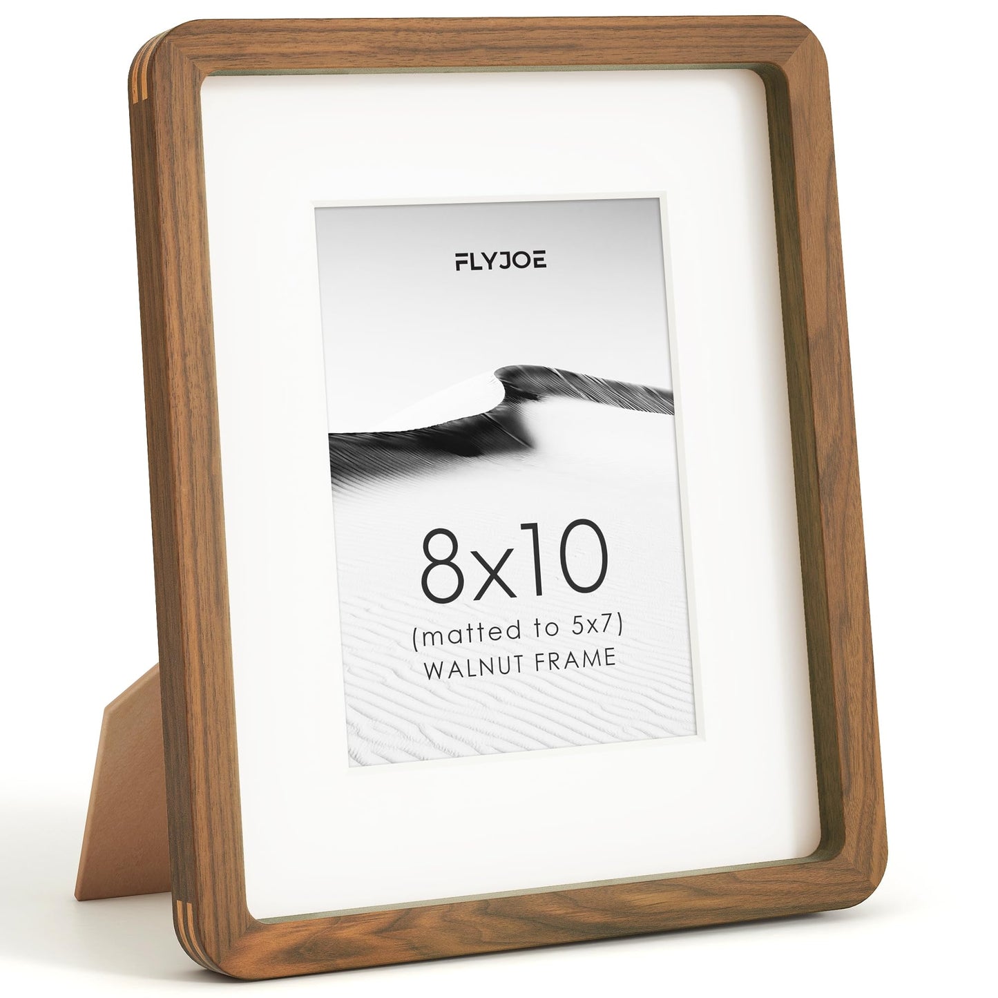 FLYJOE 11x14 Picture Frame, Natural Solid OAK Wood Photo Frame with HD Tempered Glass, Rounded Corner Frame 11 x 14 Matted to 8x10, Gallery Wall Frames for Art, Horizontal or Vertical Wall Mounting