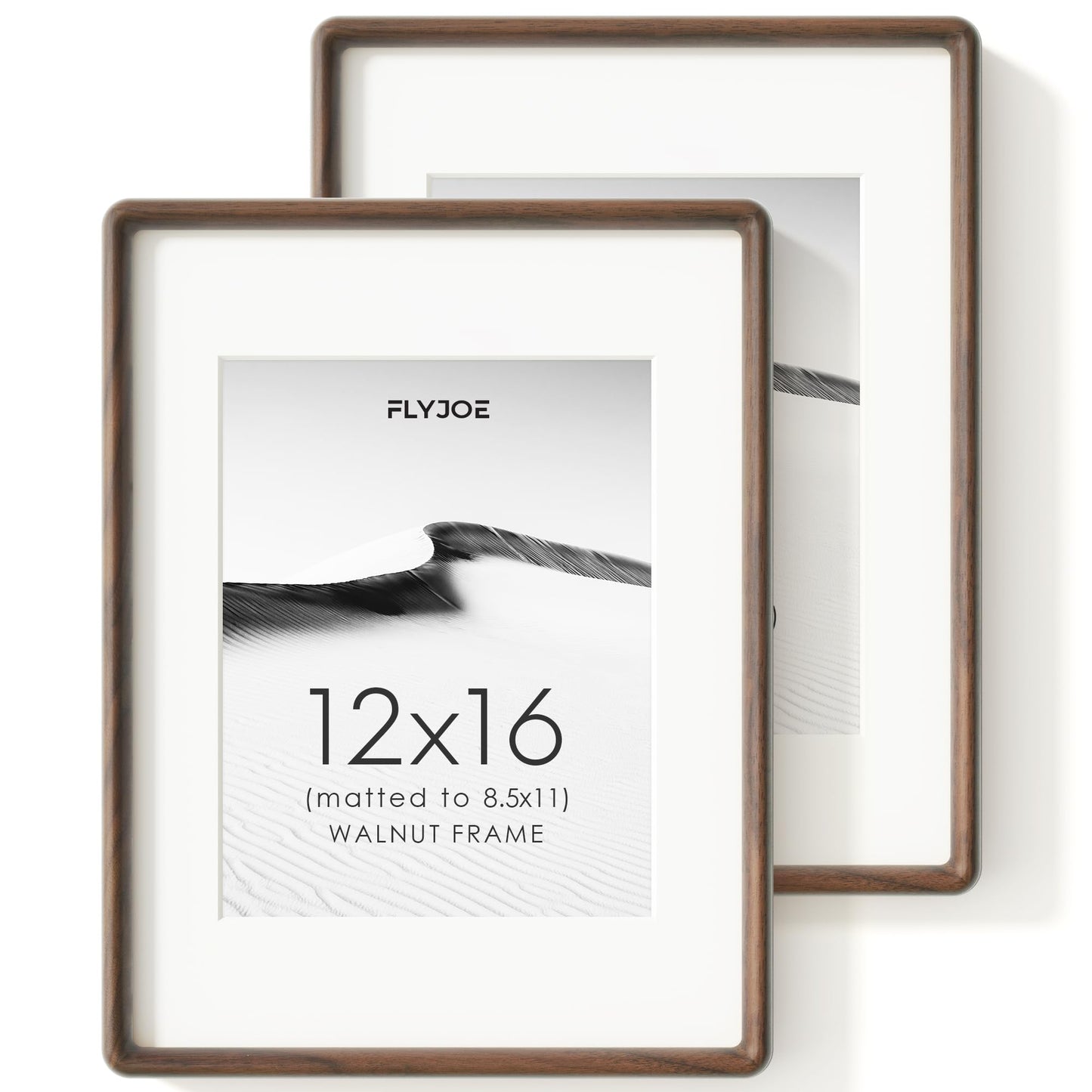 FLYJOE 11x14 Picture Frame, Natural Solid OAK Wood Photo Frame with HD Tempered Glass, Rounded Corner Frame 11 x 14 Matted to 8x10, Gallery Wall Frames for Art, Horizontal or Vertical Wall Mounting