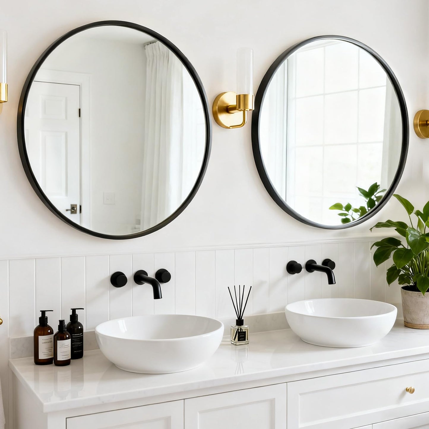 Arched Wall Mirror 36x24 Inch Gold Bathroom Vanity Mirror with Metal Frame, Modern Arch Mirror for Bedroom, Living Room, Entryway, Wall Mounted Decorative Mirror