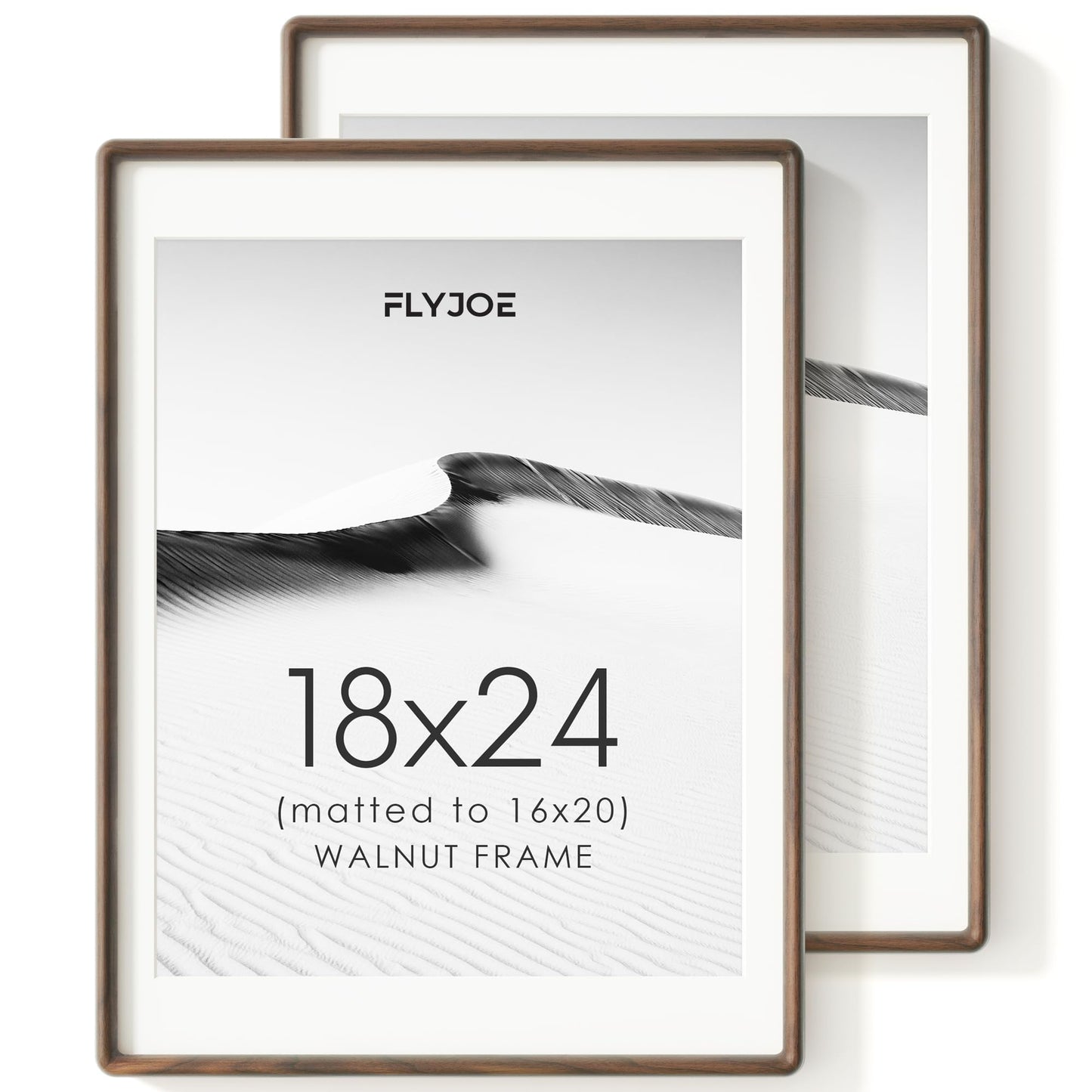 FLYJOE 11x14 Picture Frame, Natural Solid OAK Wood Photo Frame with HD Tempered Glass, Rounded Corner Frame 11 x 14 Matted to 8x10, Gallery Wall Frames for Art, Horizontal or Vertical Wall Mounting