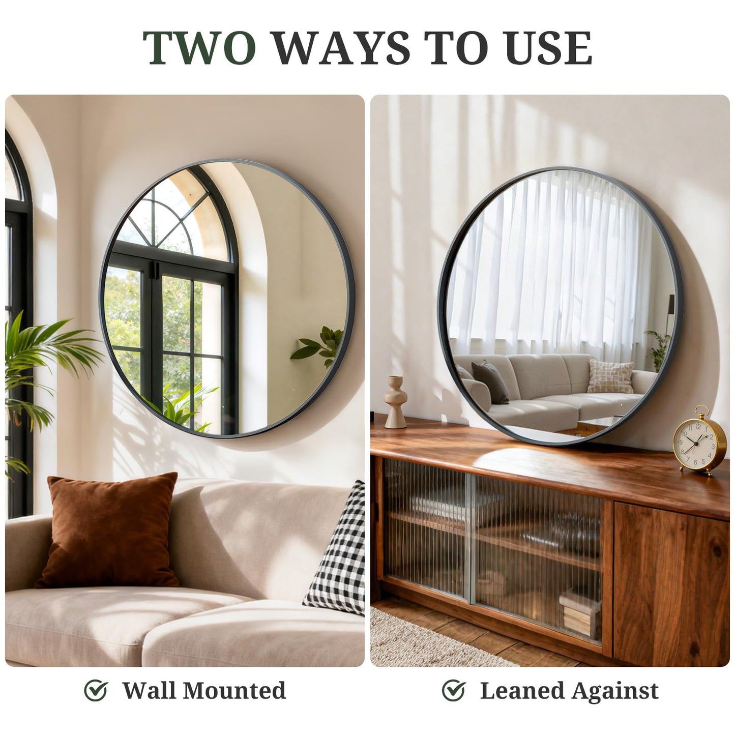 Arched Wall Mirror 36x24 Inch Gold Bathroom Vanity Mirror with Metal Frame, Modern Arch Mirror for Bedroom, Living Room, Entryway, Wall Mounted Decorative Mirror