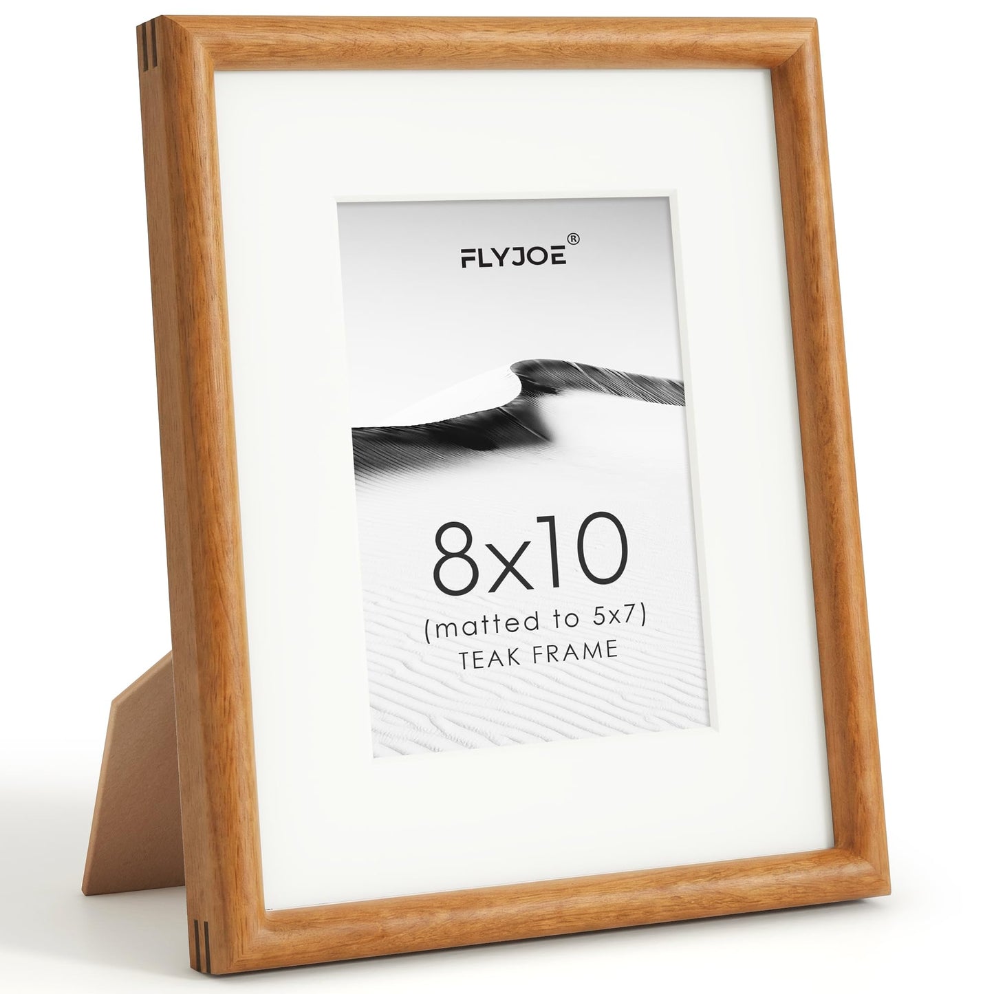 FLYJOE 11x14 Picture Frame, Natural Solid OAK Wood Photo Frame with HD Tempered Glass, Rounded Corner Frame 11 x 14 Matted to 8x10, Gallery Wall Frames for Art, Horizontal or Vertical Wall Mounting