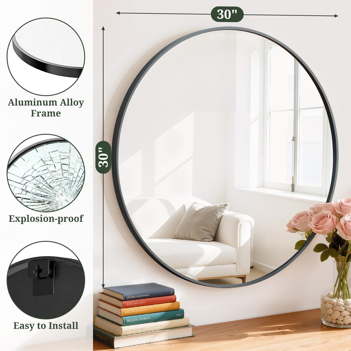Arched Wall Mirror 36x24 Inch Gold Bathroom Vanity Mirror with Metal Frame, Modern Arch Mirror for Bedroom, Living Room, Entryway, Wall Mounted Decorative Mirror