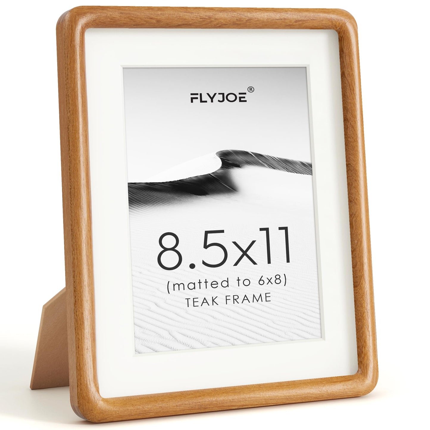 FLYJOE 11x14 Picture Frame, Natural Solid OAK Wood Photo Frame with HD Tempered Glass, Rounded Corner Frame 11 x 14 Matted to 8x10, Gallery Wall Frames for Art, Horizontal or Vertical Wall Mounting