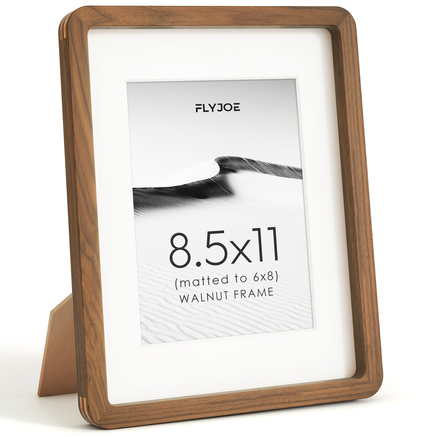 FLYJOE 11x14 Picture Frame, Natural Solid OAK Wood Photo Frame with HD Tempered Glass, Rounded Corner Frame 11 x 14 Matted to 8x10, Gallery Wall Frames for Art, Horizontal or Vertical Wall Mounting