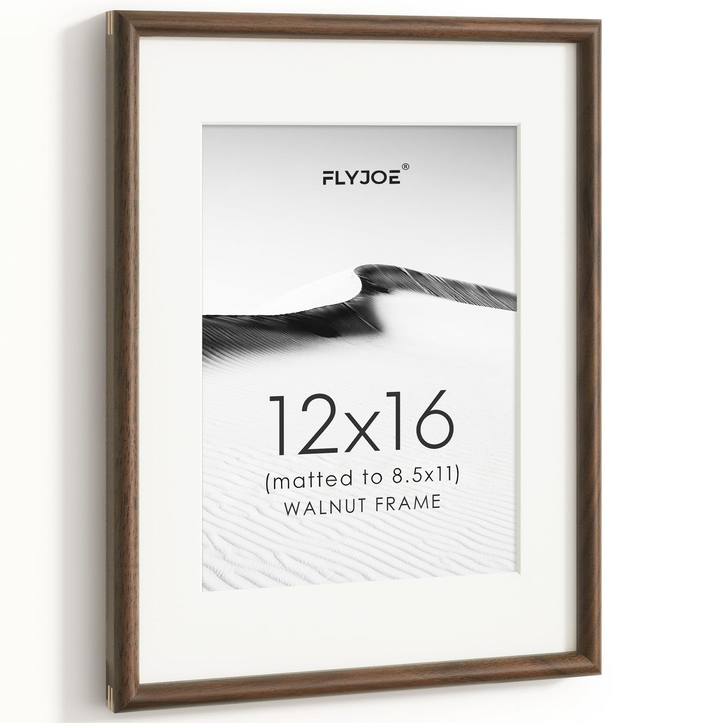 FLYJOE 11x14 Picture Frame, Natural Solid OAK Wood Photo Frame with HD Tempered Glass, Rounded Corner Frame 11 x 14 Matted to 8x10, Gallery Wall Frames for Art, Horizontal or Vertical Wall Mounting